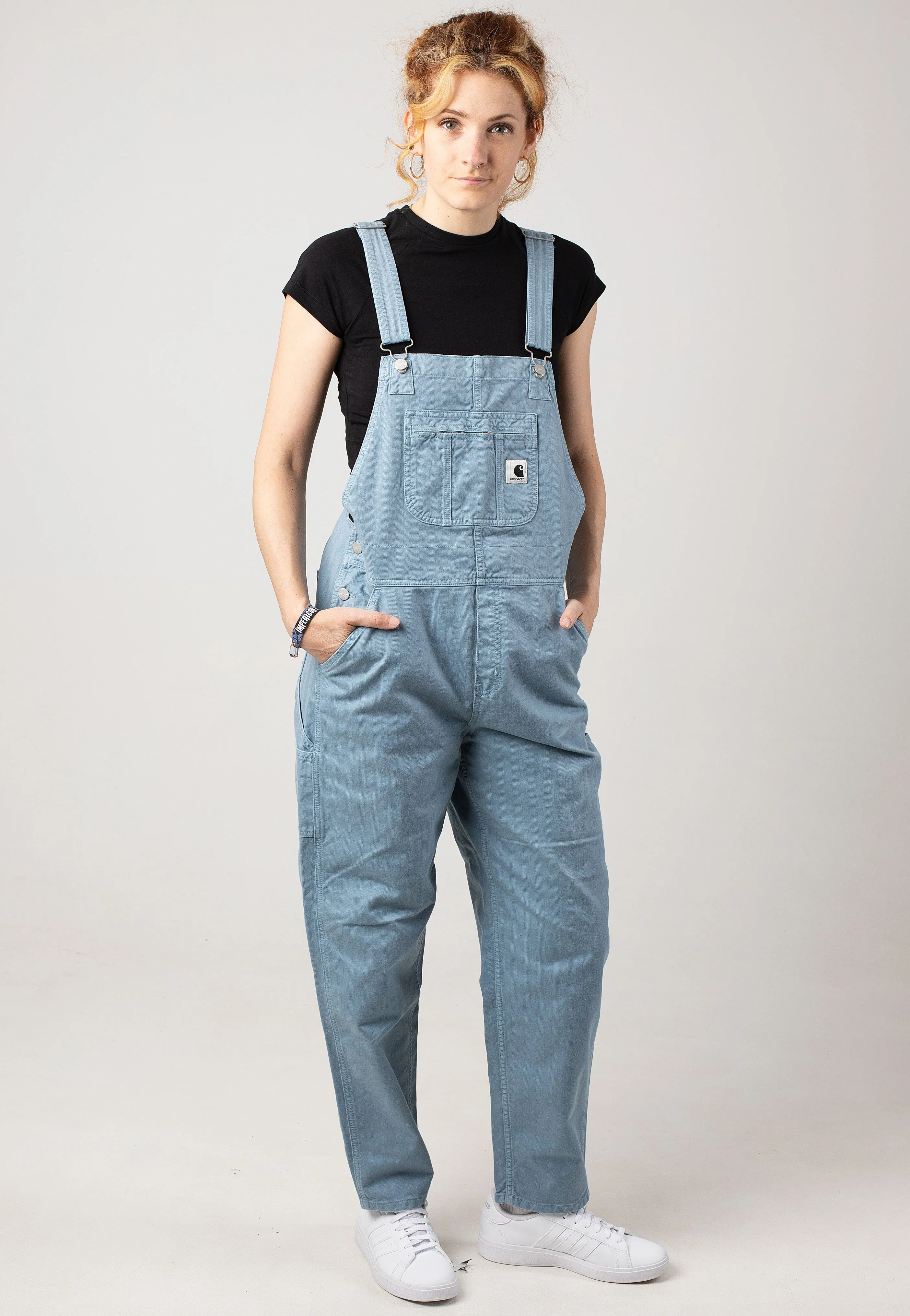 Tapered Look Carhartt WIP - W' Norris Bib Garment Dyed Misty Sky - Dungarees
