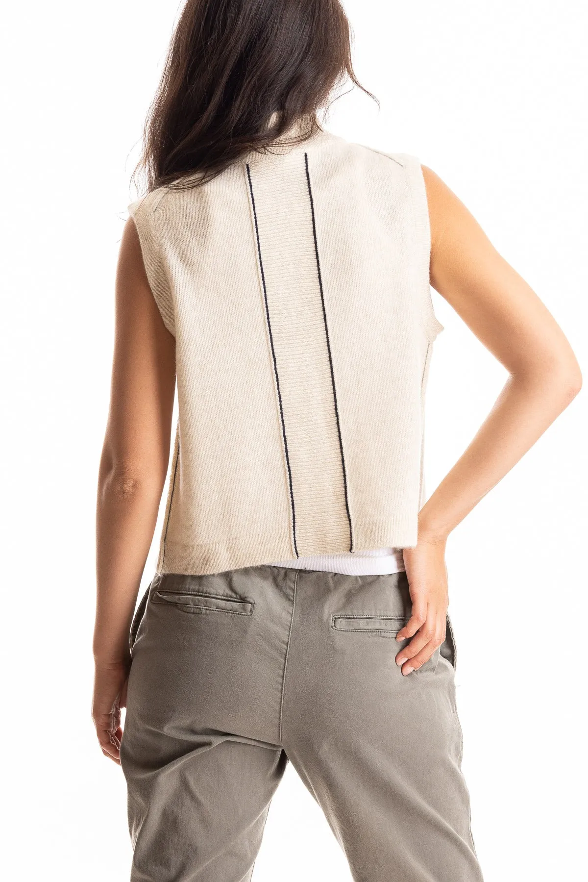 Flexible Feel Mock Neck Natural Vest