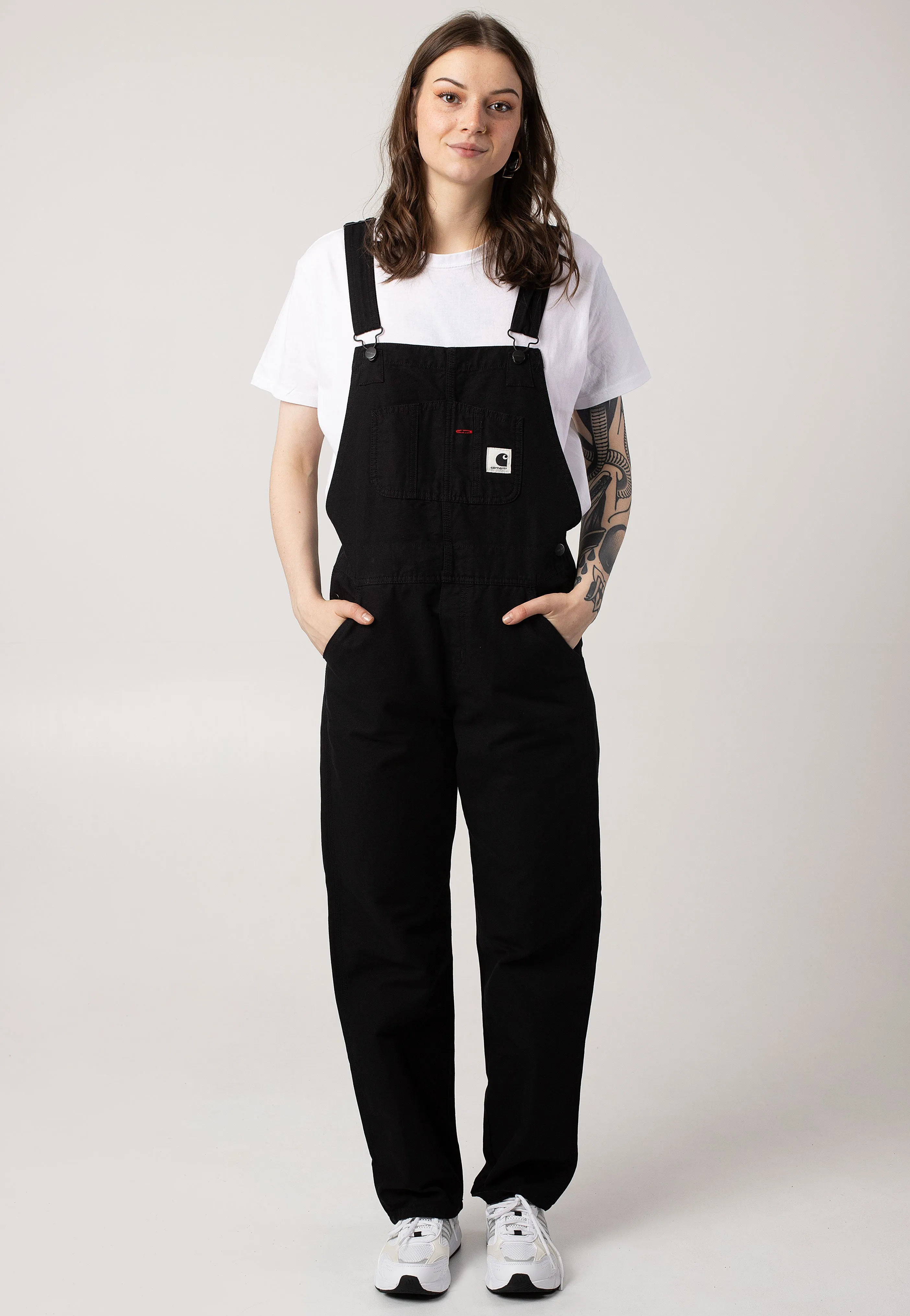 Neutral Look Skinny Fit Carhartt WIP - W' Bib Overall Straight Rinsed Black - Pants