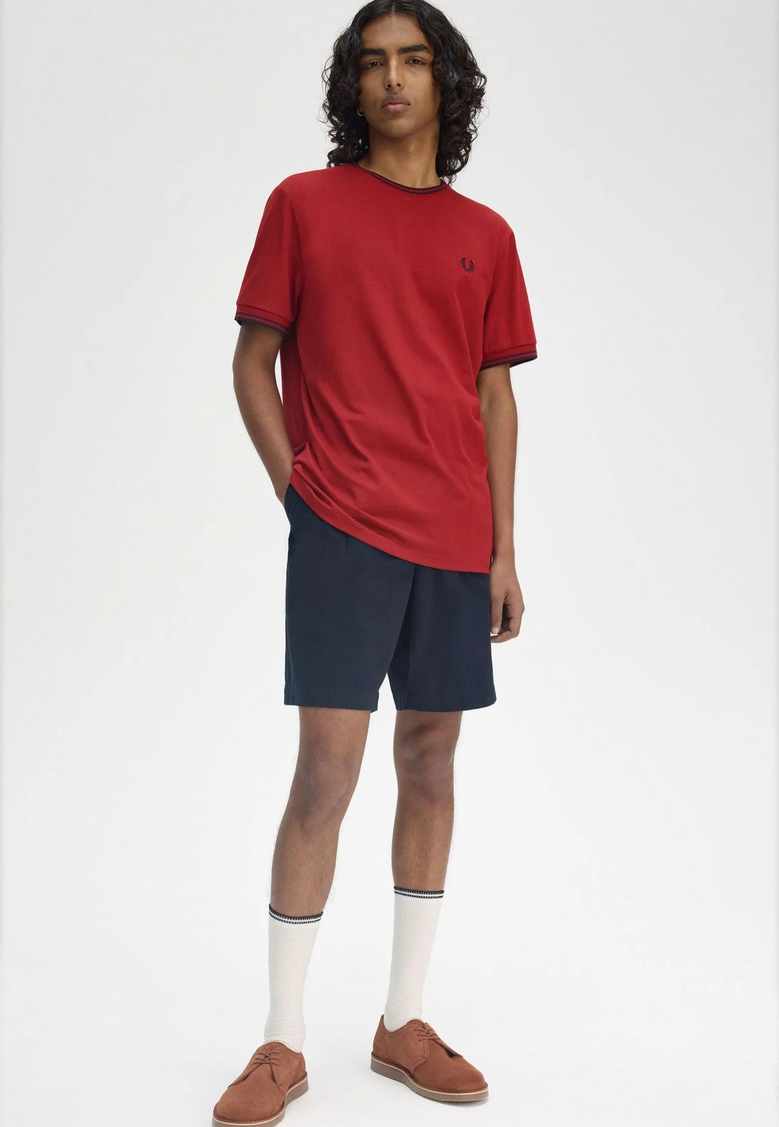 Flexible Use Fred Perry - Twin Tipped Burnt Red/Navy - T-Shirt
