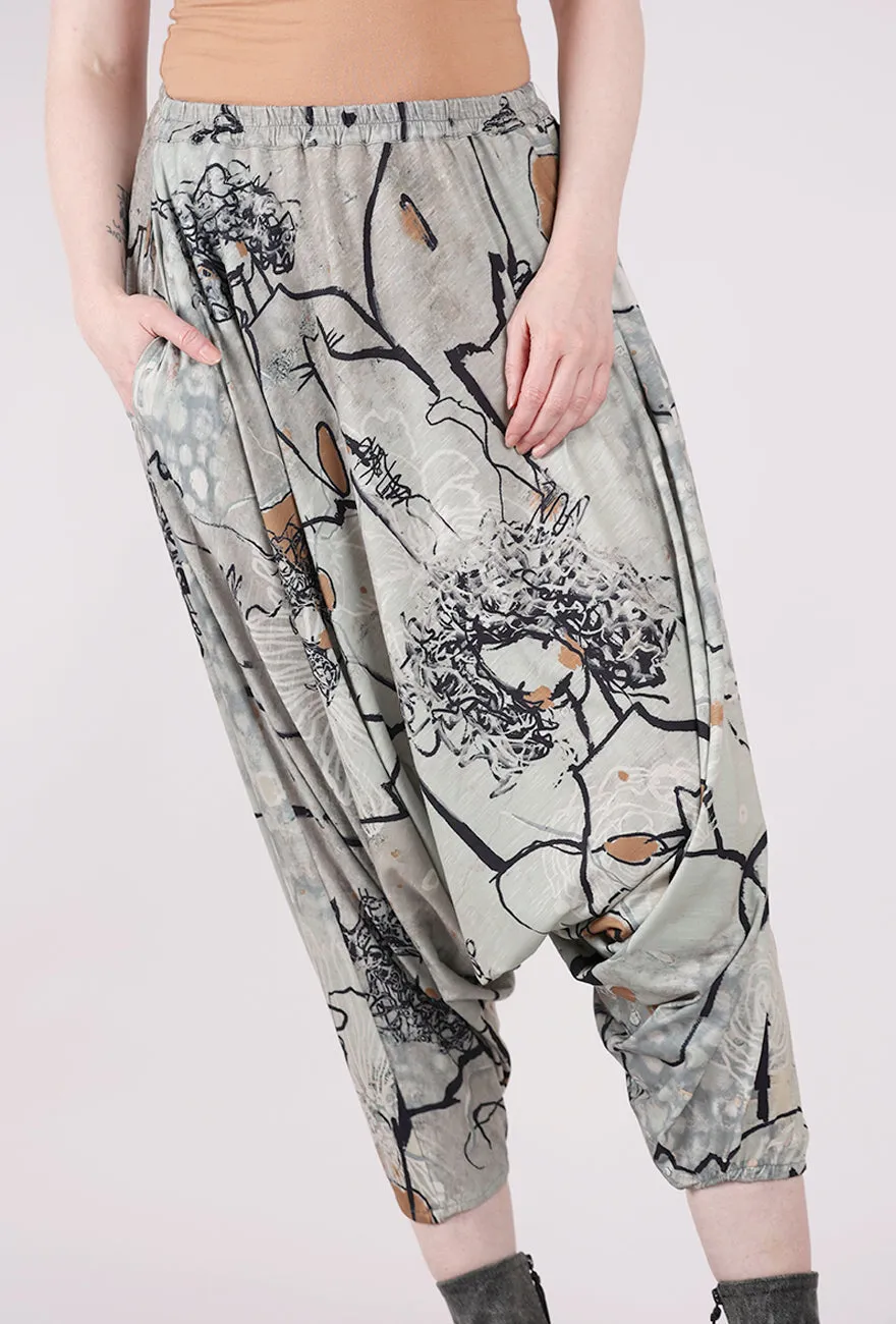 Flexible Waist Knit Harem Pant, Sage/Camel/Black