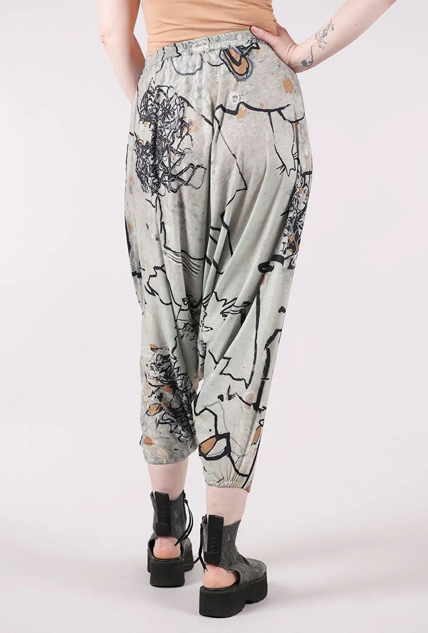 Flexible Waist Knit Harem Pant, Sage/Camel/Black