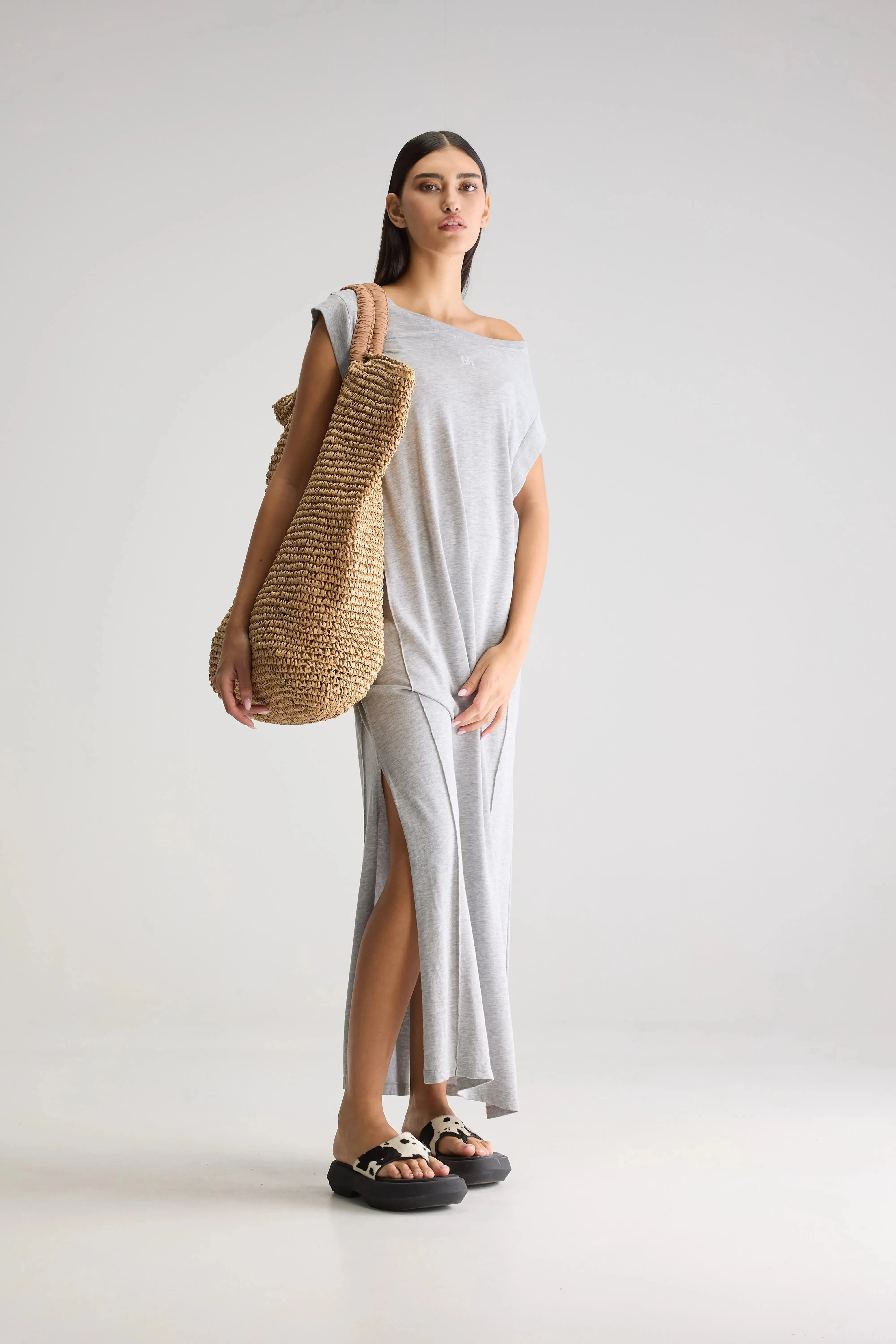 Fling long dress (251 / W / H. GREY) Stylish Covering