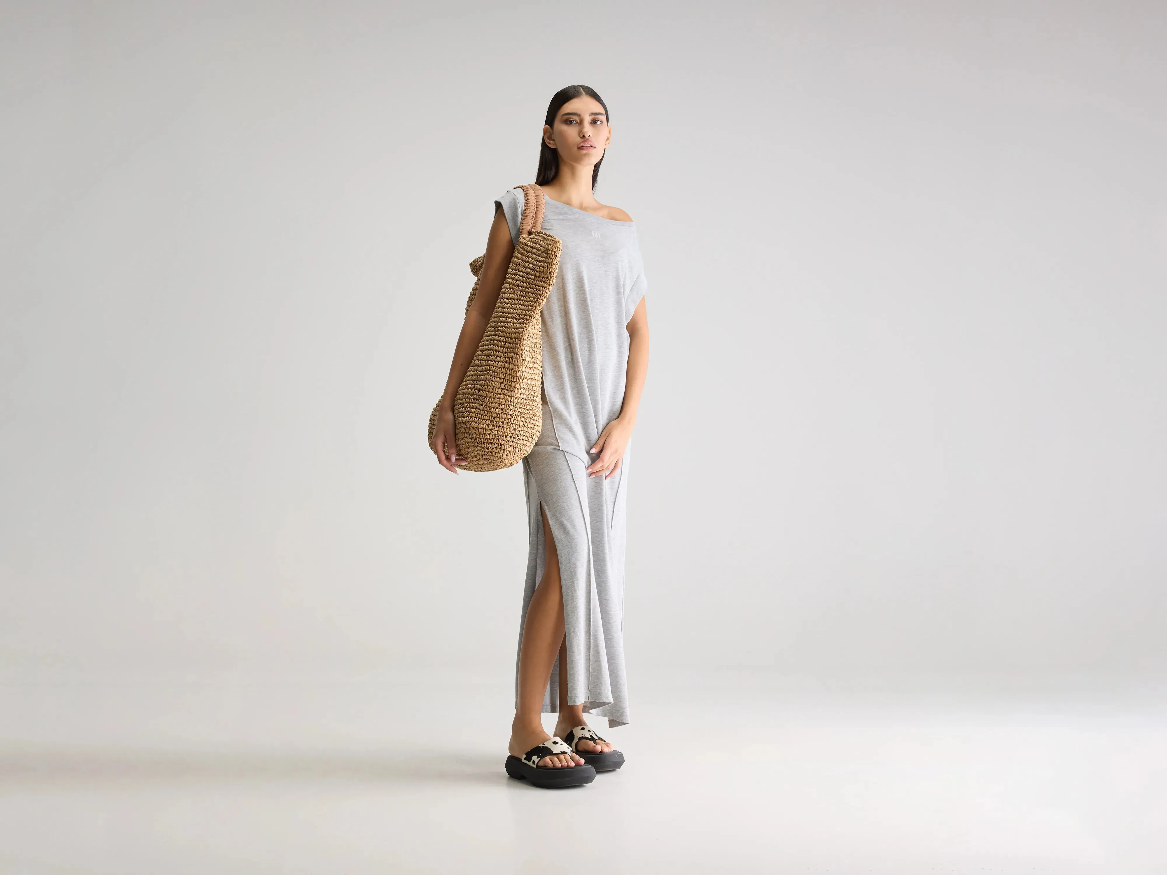 Fling long dress (251 / W / H. GREY) Cozy Layers custom-fit