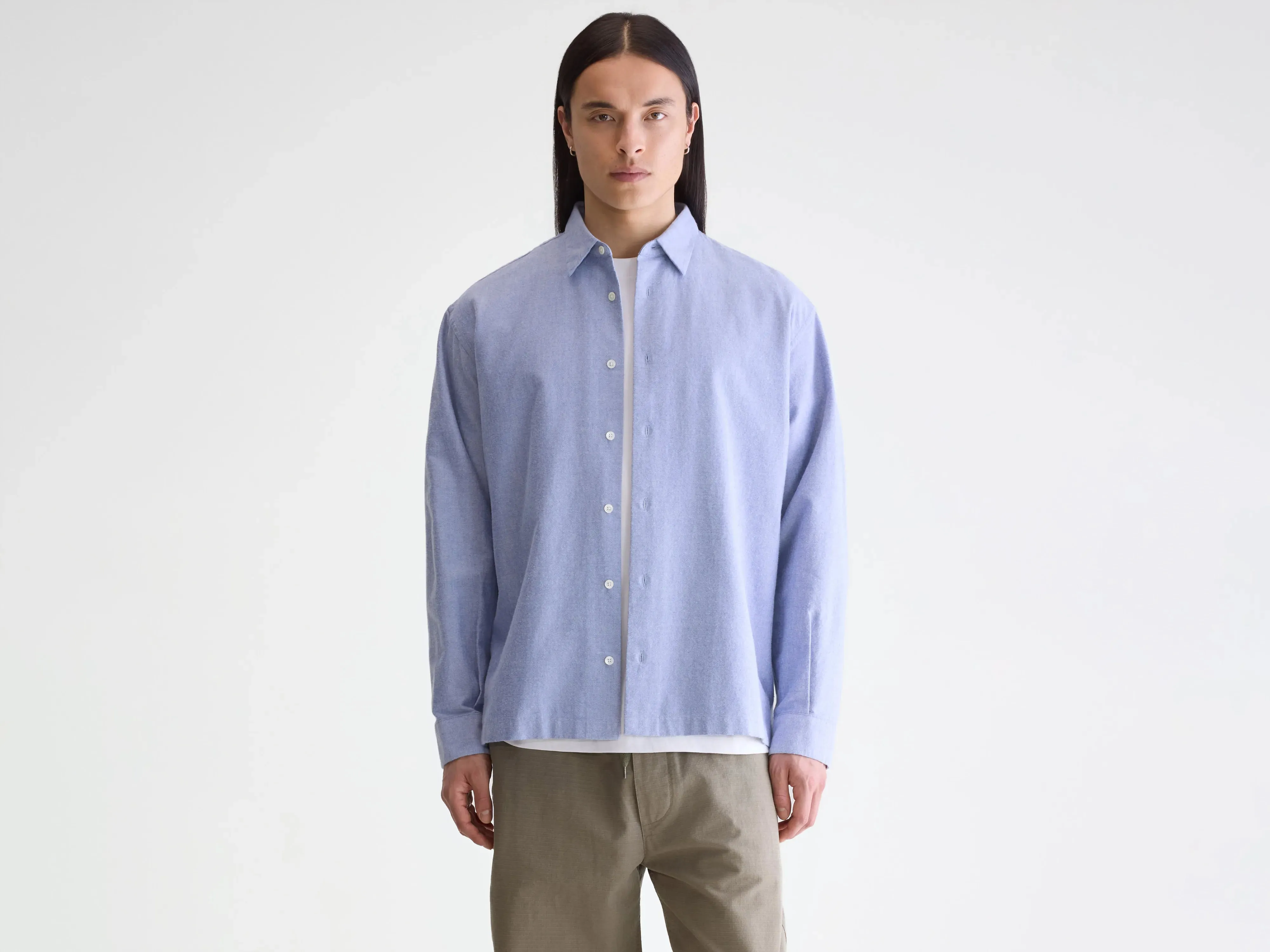 Flip relaxed shirt (252 / M / CHAMBRAY) Mid Length Tie Dye Style