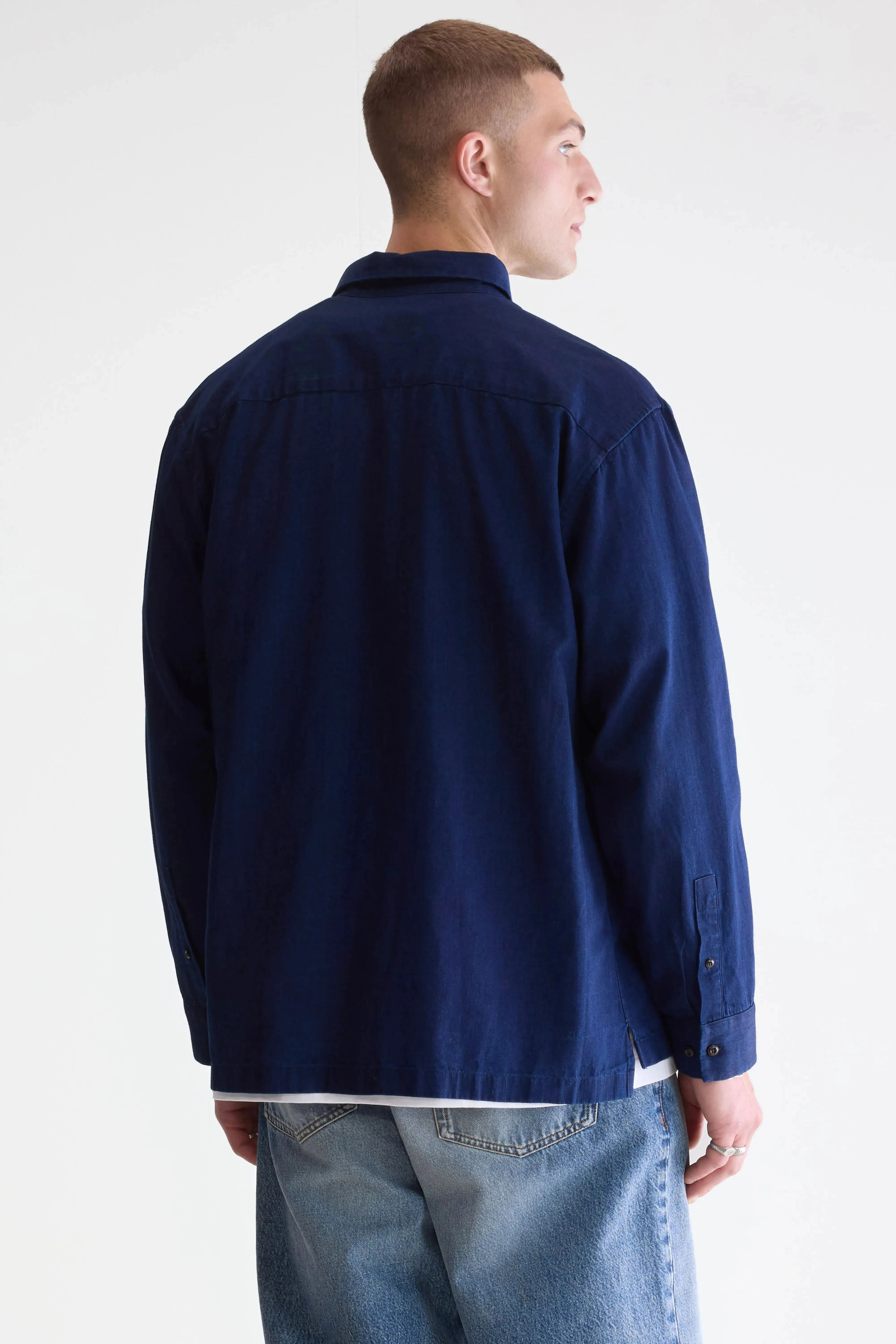 Flip relaxed shirt (252 / M / INDIGO) Light Motion