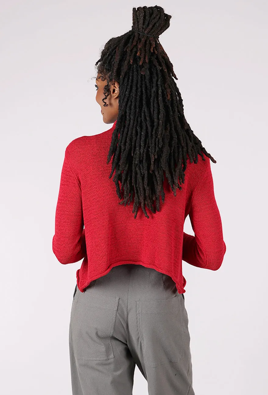 Flocked Cotton Collar Cardie, Rose/Lotus Close-fitting Comfortable