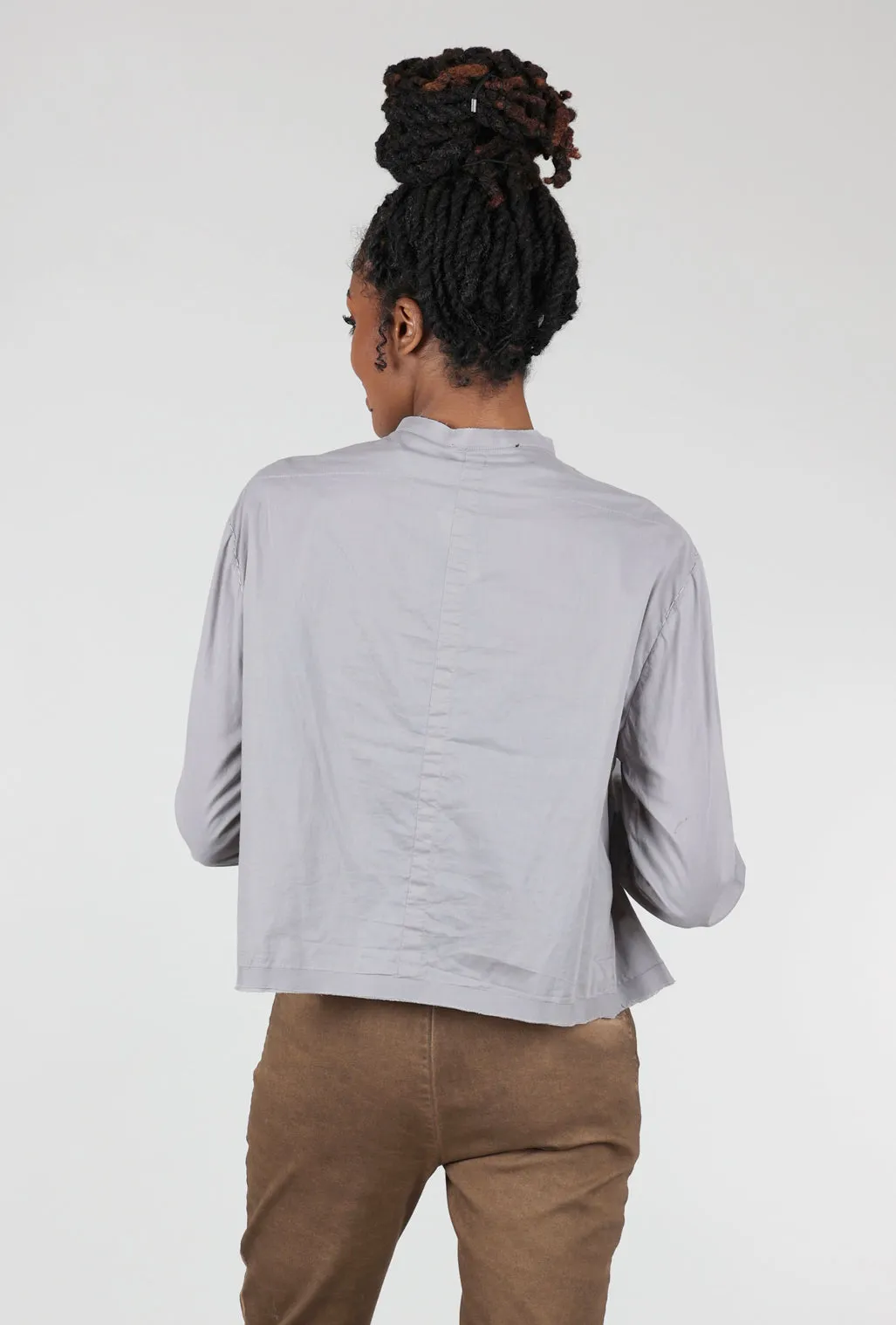 Flora Tuck Blouse, Cement Relaxed Comfort