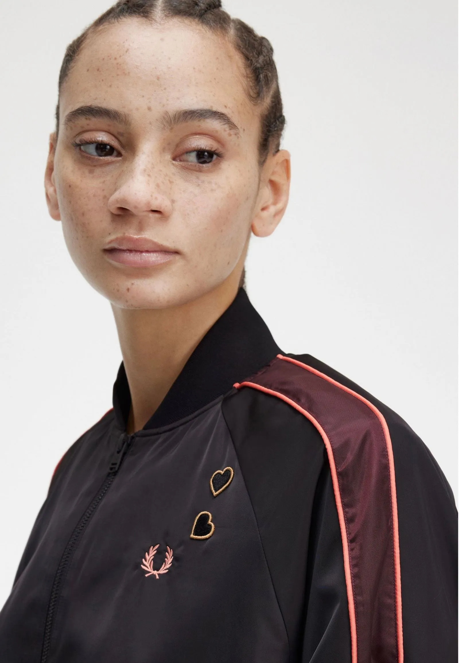 Floral Print Fred Perry x Amy Winehouse - Printed Lining Bomber Black - Jacket