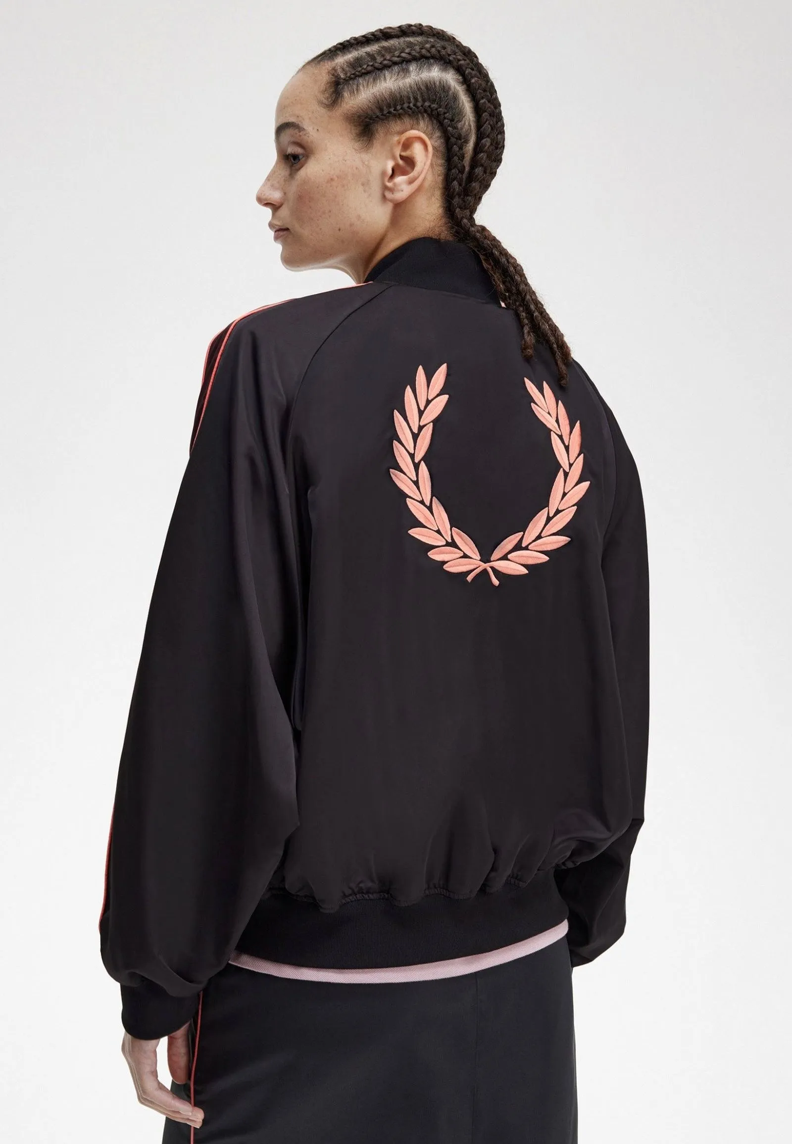 Floral Print Fred Perry x Amy Winehouse - Printed Lining Bomber Black - Jacket