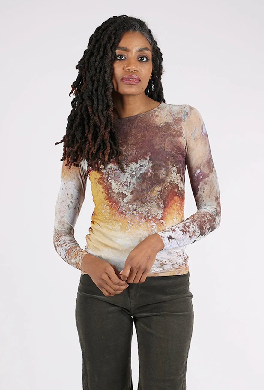 thin texture Office Outfit Florence Double Sheer Top, Cavel