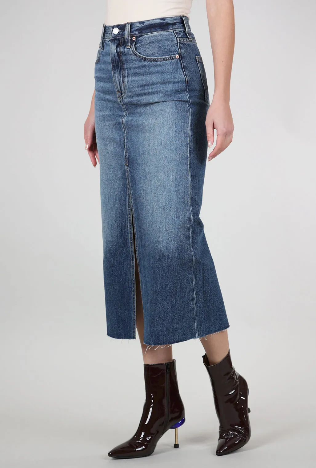 Flowing Touch Alice High-Rise Midi Skirt, Fairfax Blue