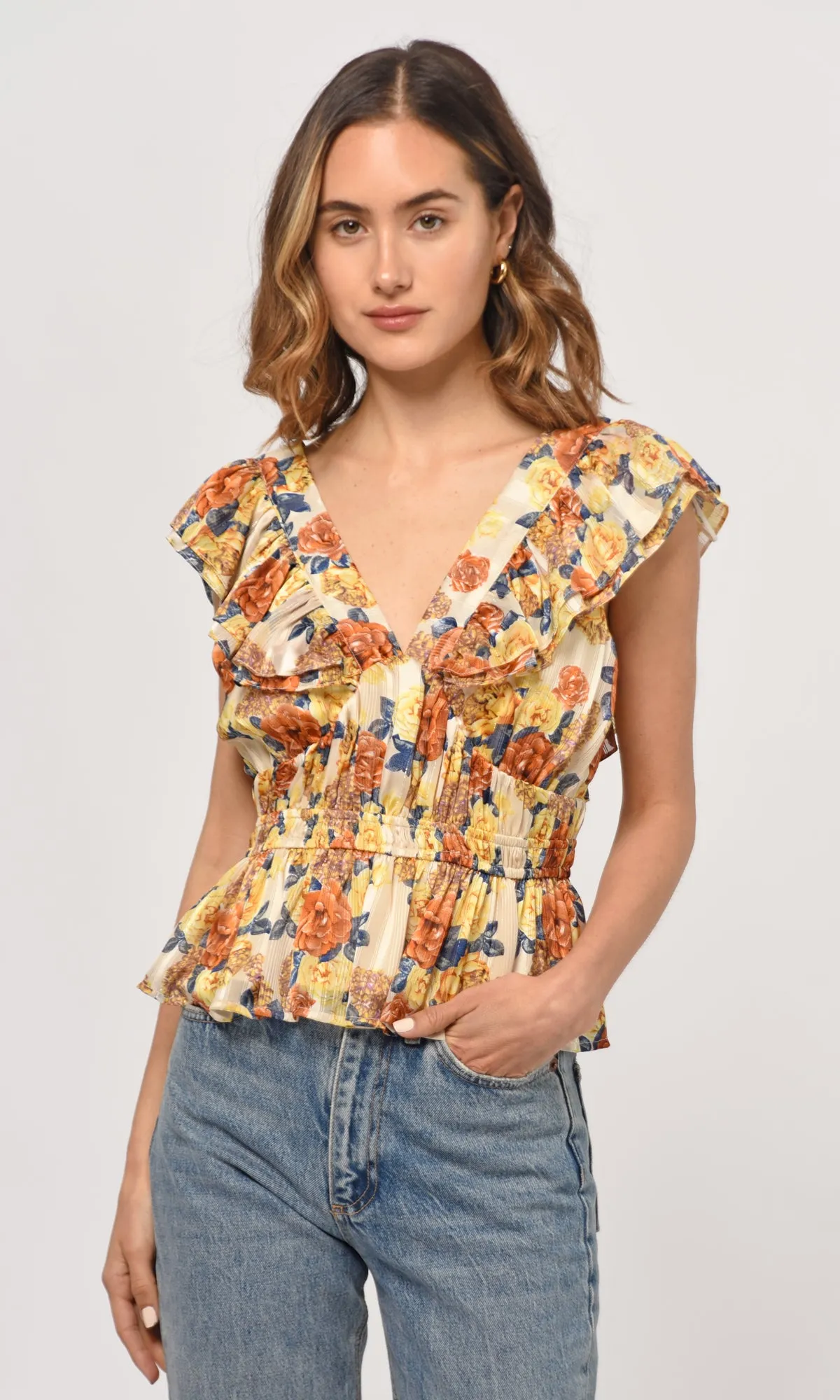 Flowy Chic Cladela Ruffled Peplum Top