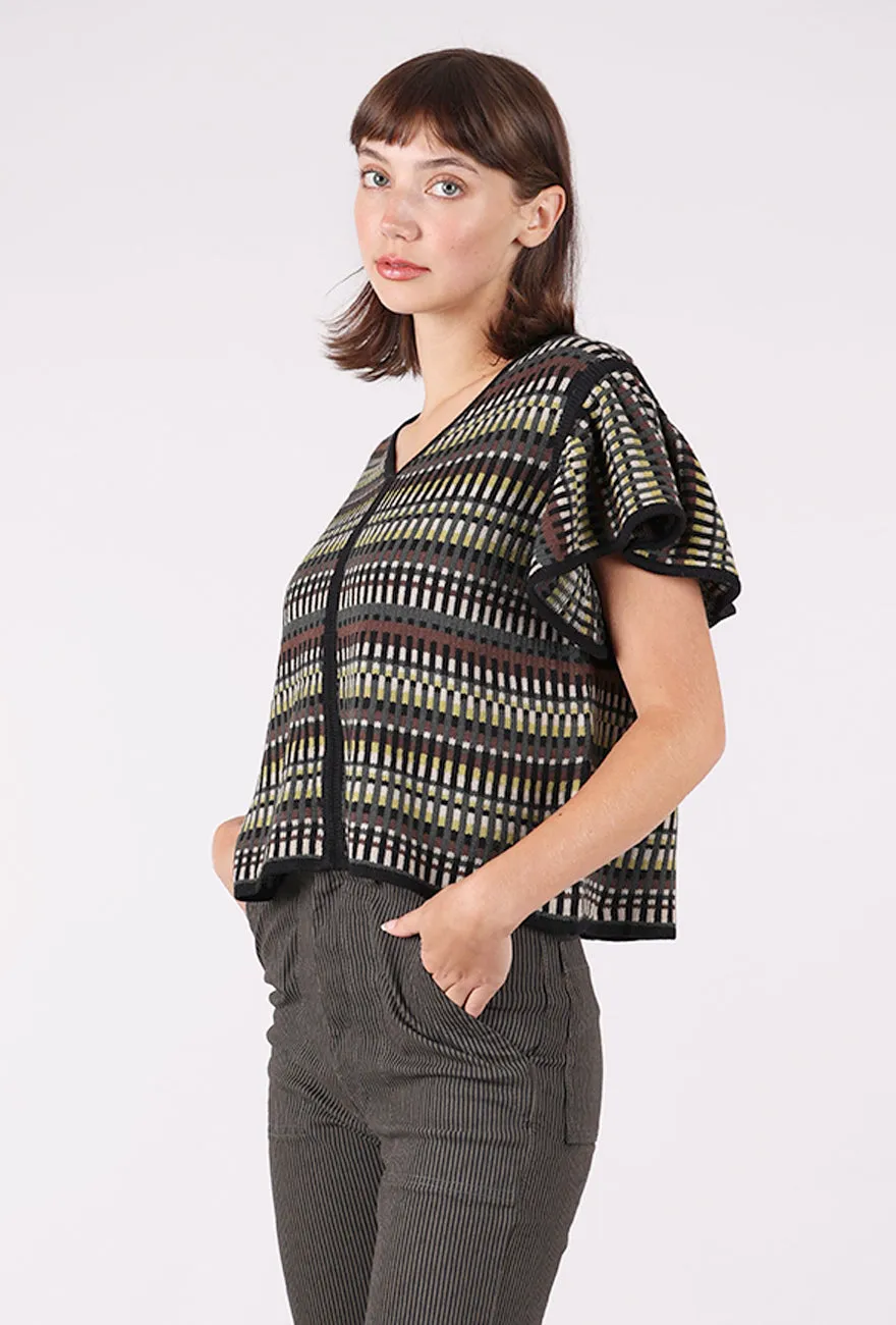 Flutter Cap Slim Sweater, Deep Lake Modern Draping
