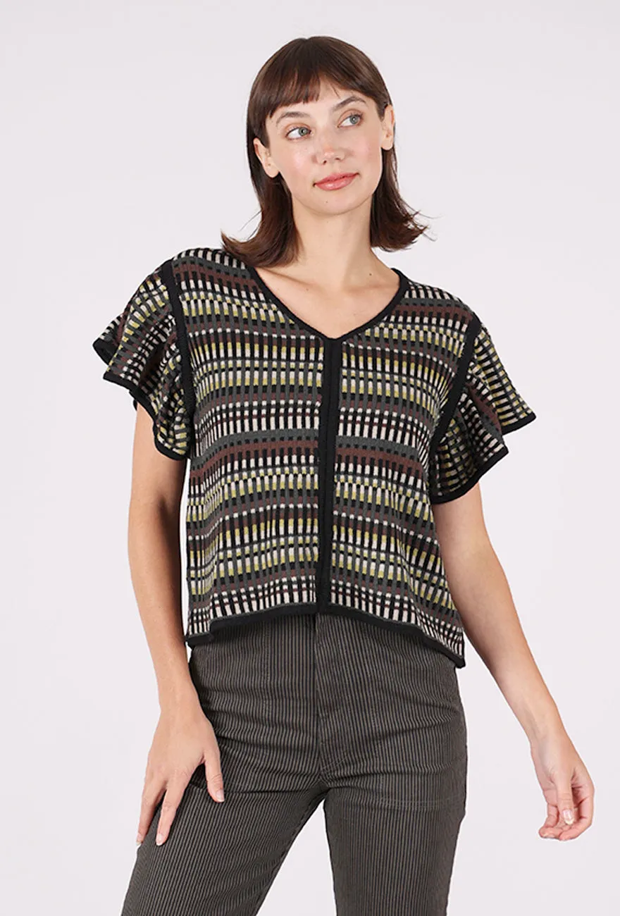  Flutter Cap Slim Sweater, Deep Lake