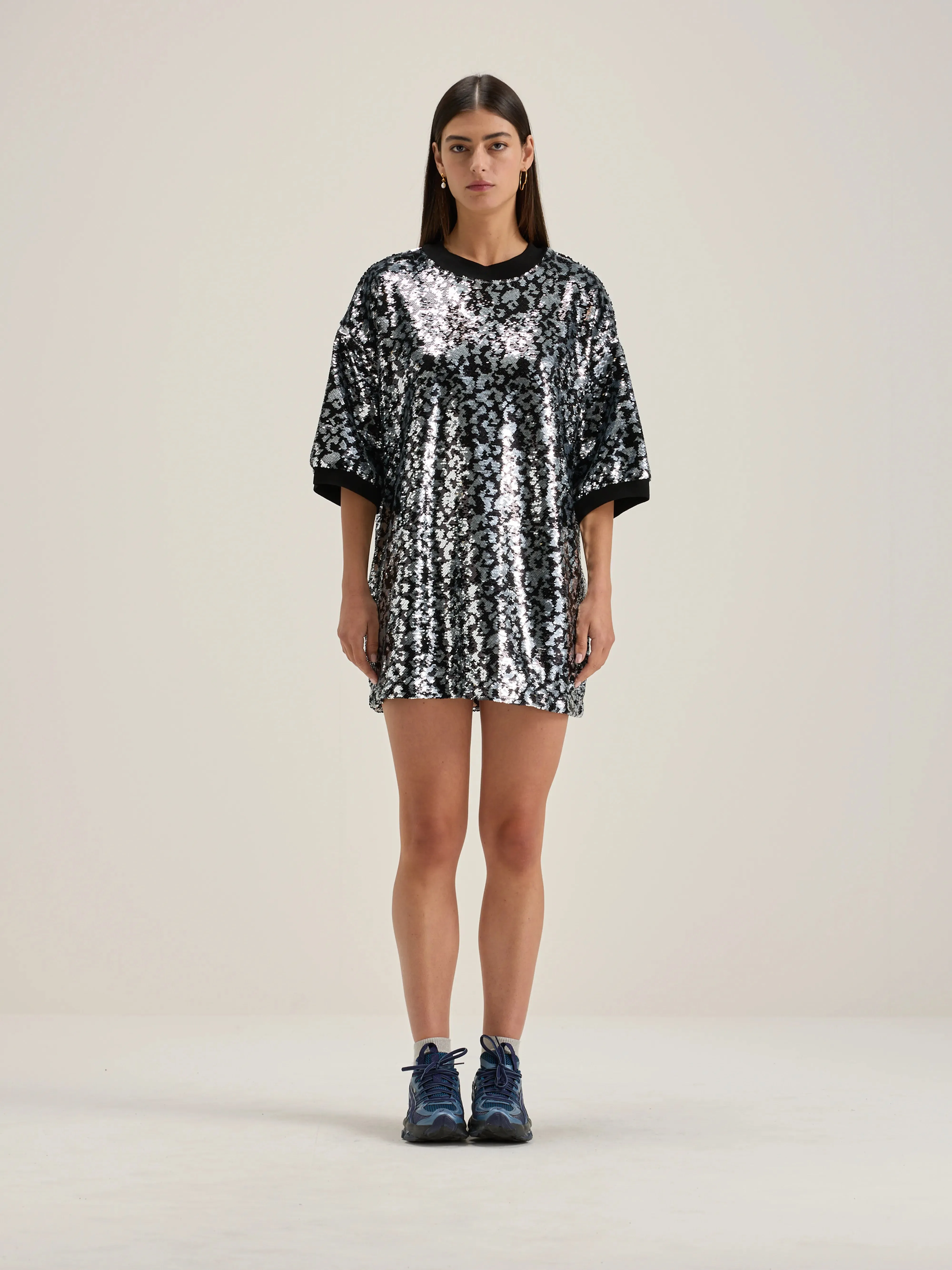 Flutter sleeves Halley mini tee-dress (242 / W / COMBO A)