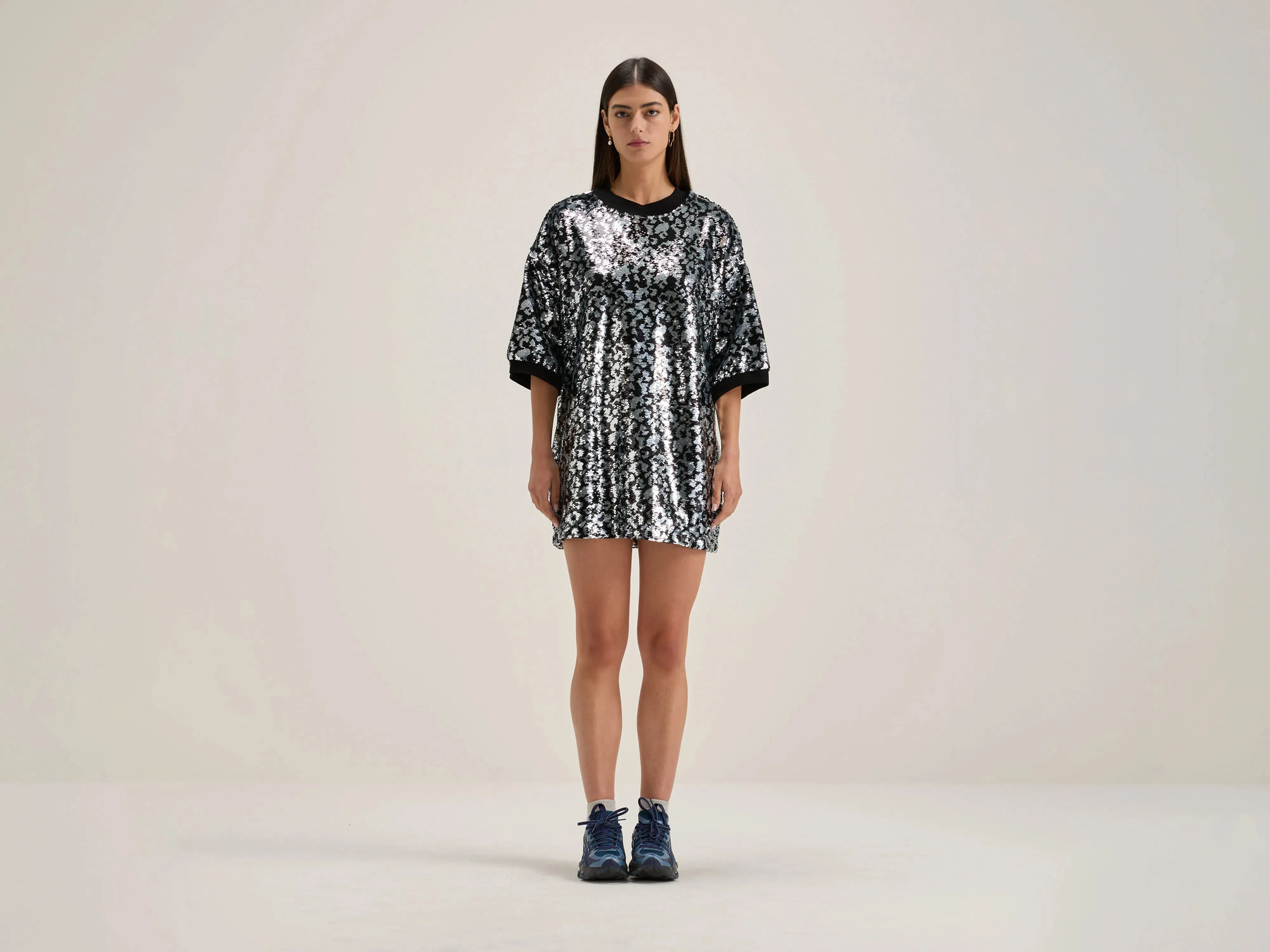 Lower Hem Jewel Accent Halley mini tee-dress (242 / W / COMBO A)