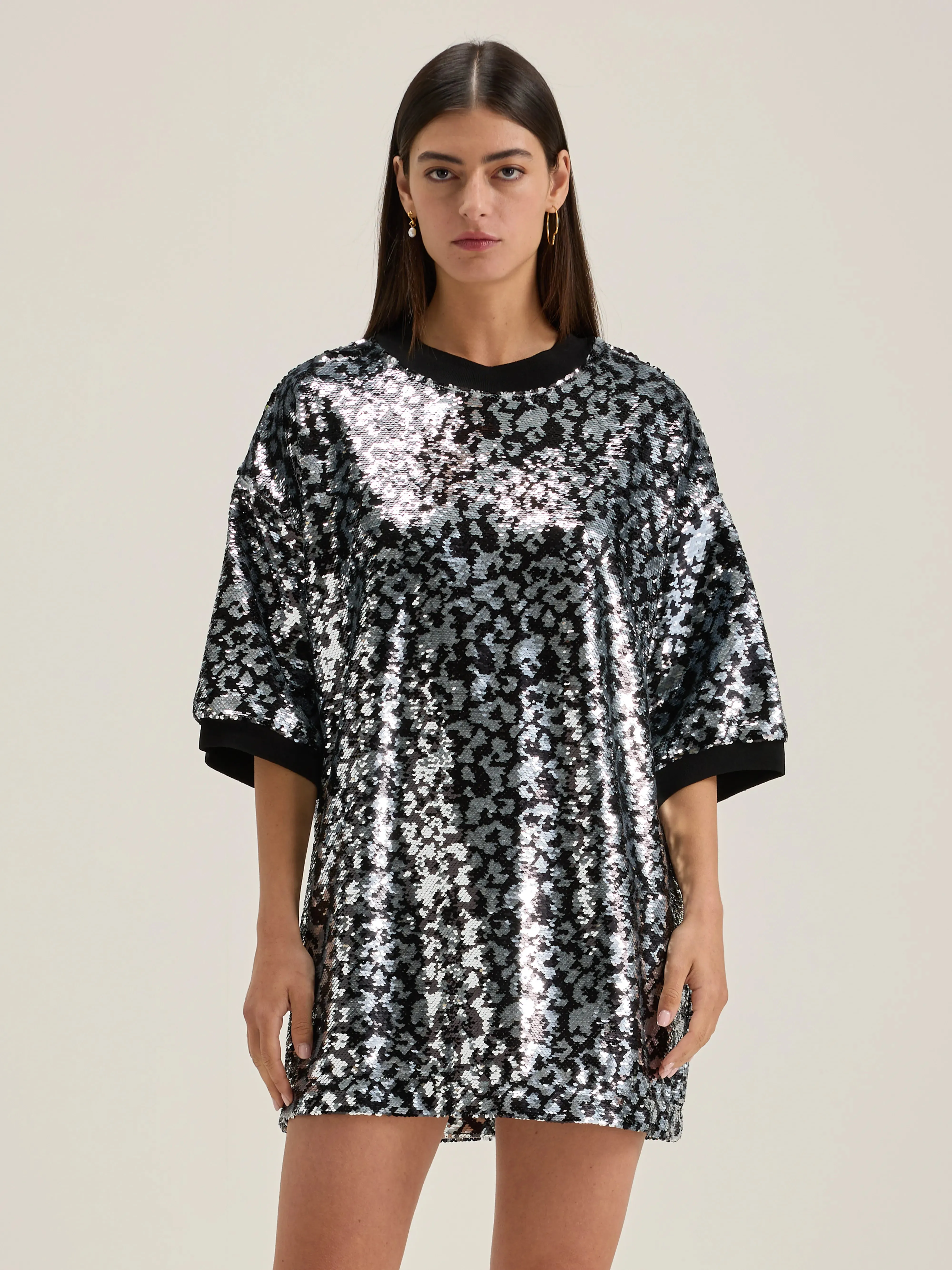 Flutter sleeves Halley mini tee-dress (242 / W / COMBO A)