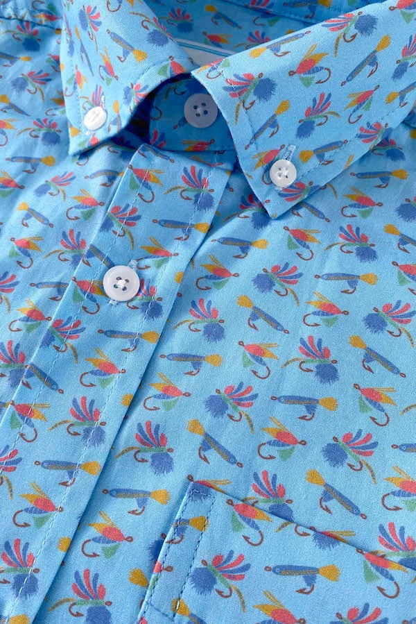 Flyin' High: Weekender - Light Blue Stretch Fabric Versatile Style