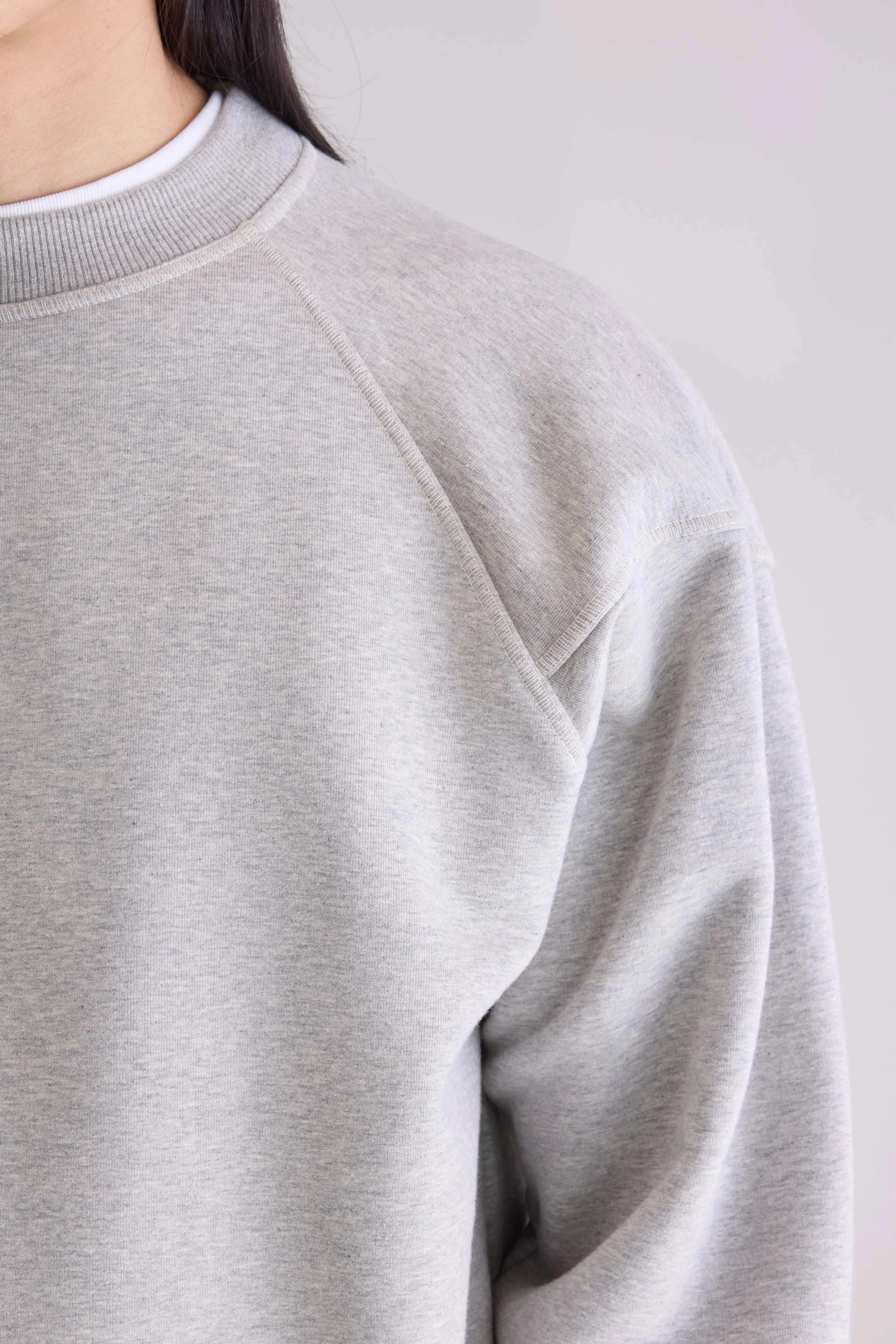 Font crewneck sweatshirt (252 / M / H. GREY) Edgy vibes