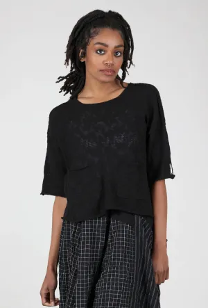 Stylish winter knit Reverse Sweater, Black