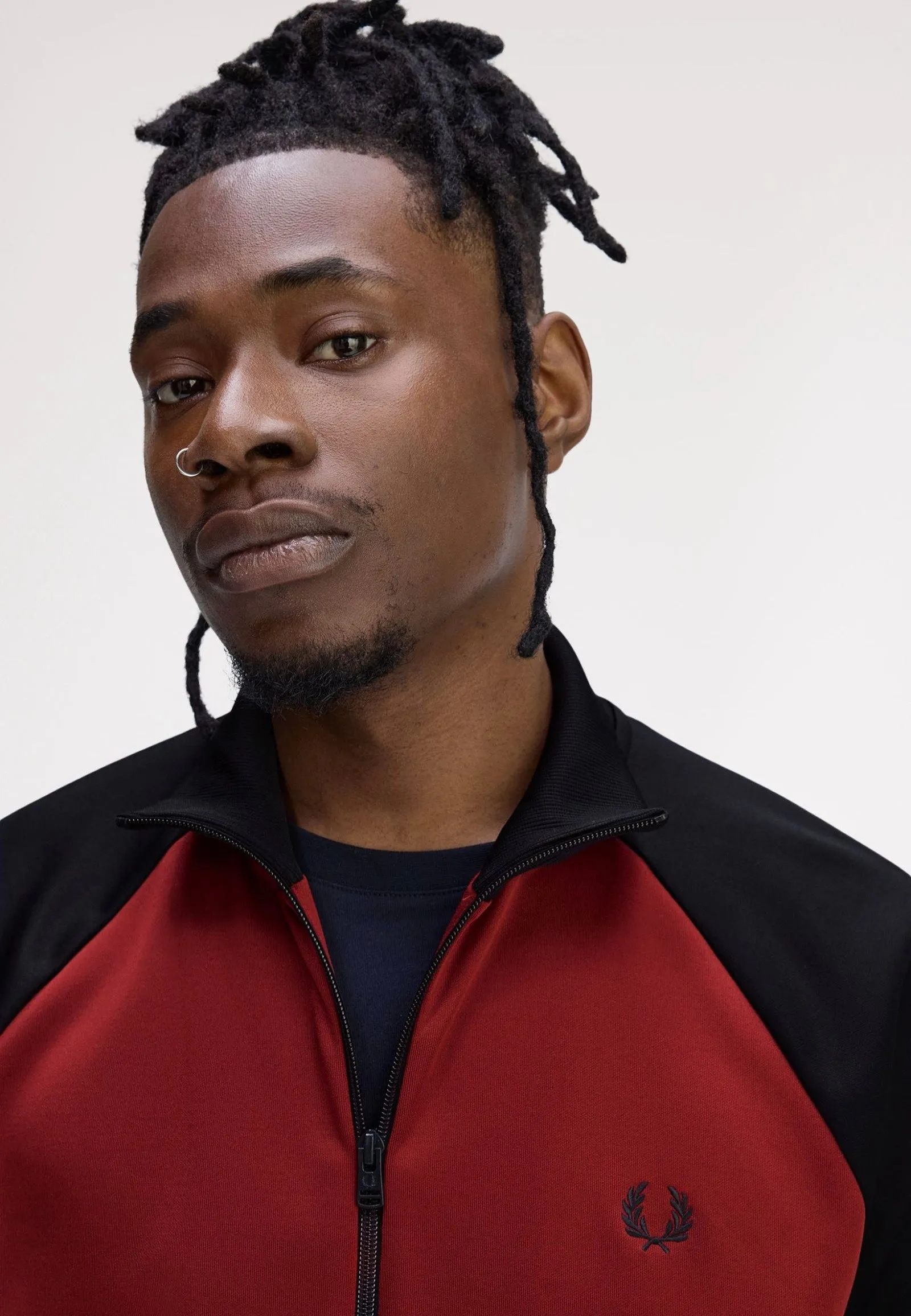 Fred Perry - Contrast Sleeve Burnt Red/Navy - Track Jacket Outdoor Essentials