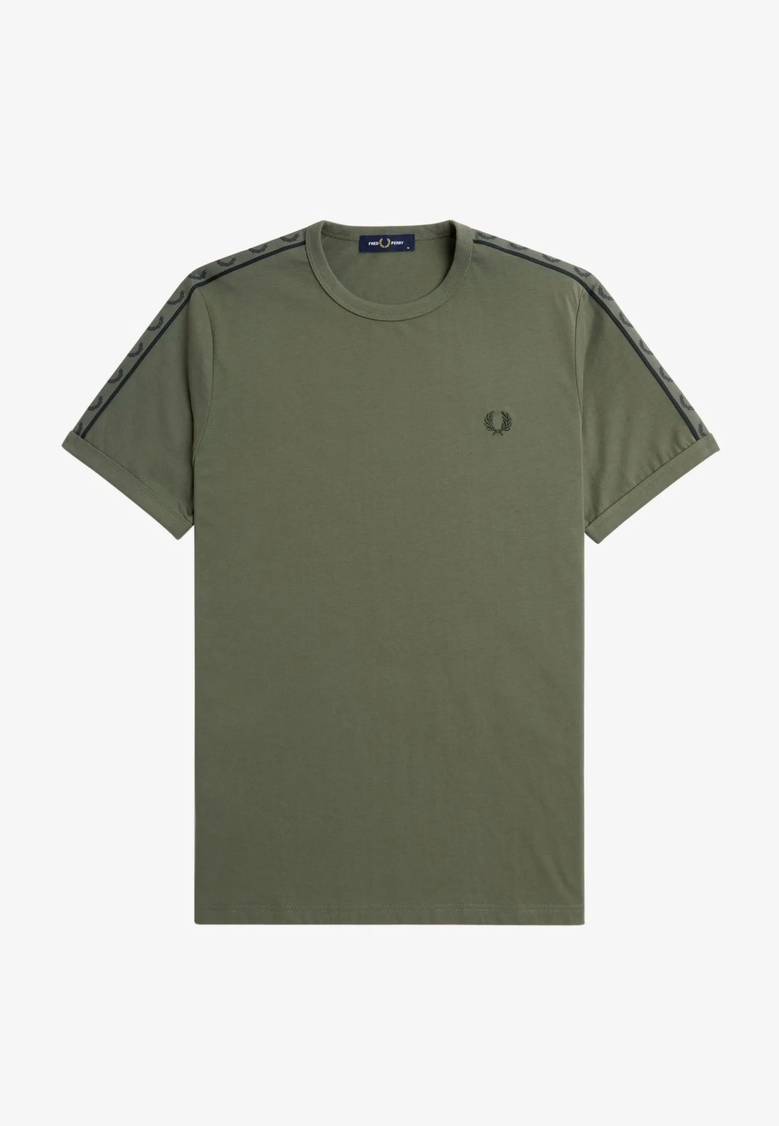 Fred Perry - Contrast Tape Ringer Laurel Wreath Green/Night Green - T-Shirt Cool Outfit
