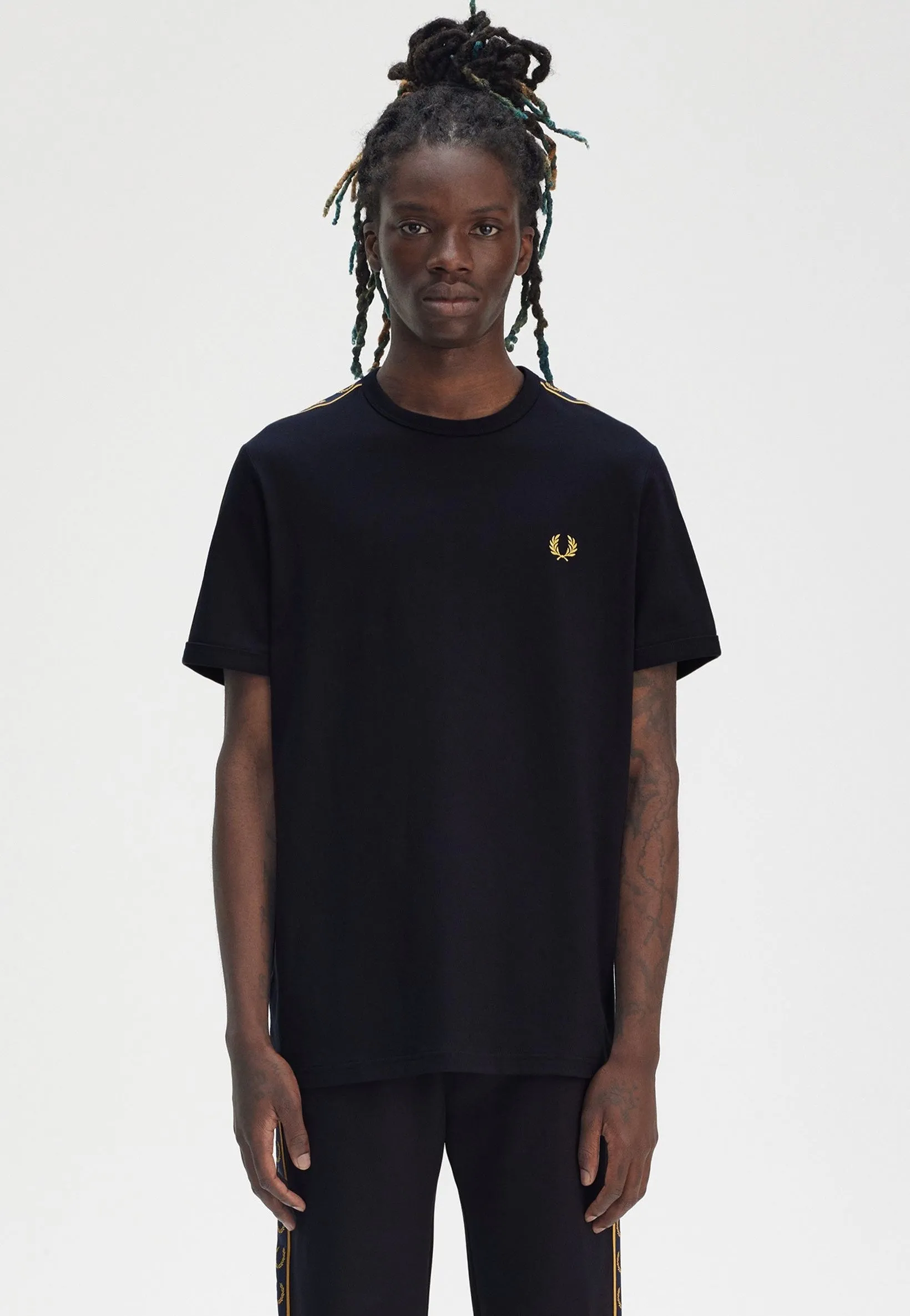 Fred Perry - Contrast Tape Ringer Navy/Honeycomb - T-Shirt Bright Hues