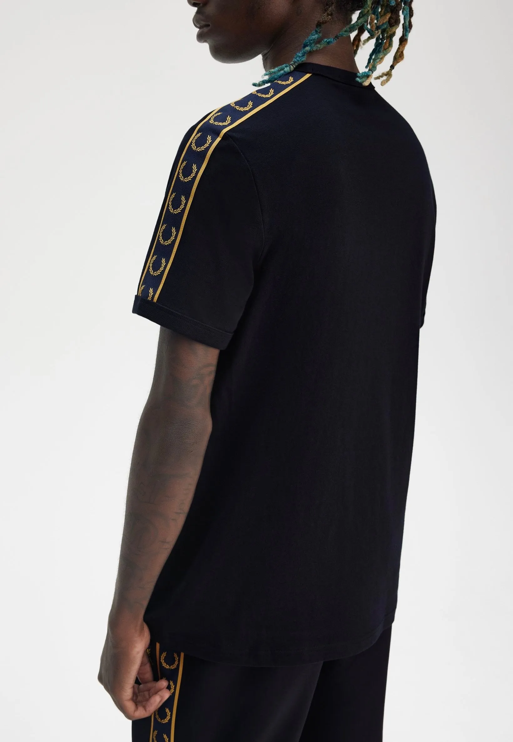 Fred Perry - Contrast Tape Ringer Navy/Honeycomb - T-Shirt Bright Hues