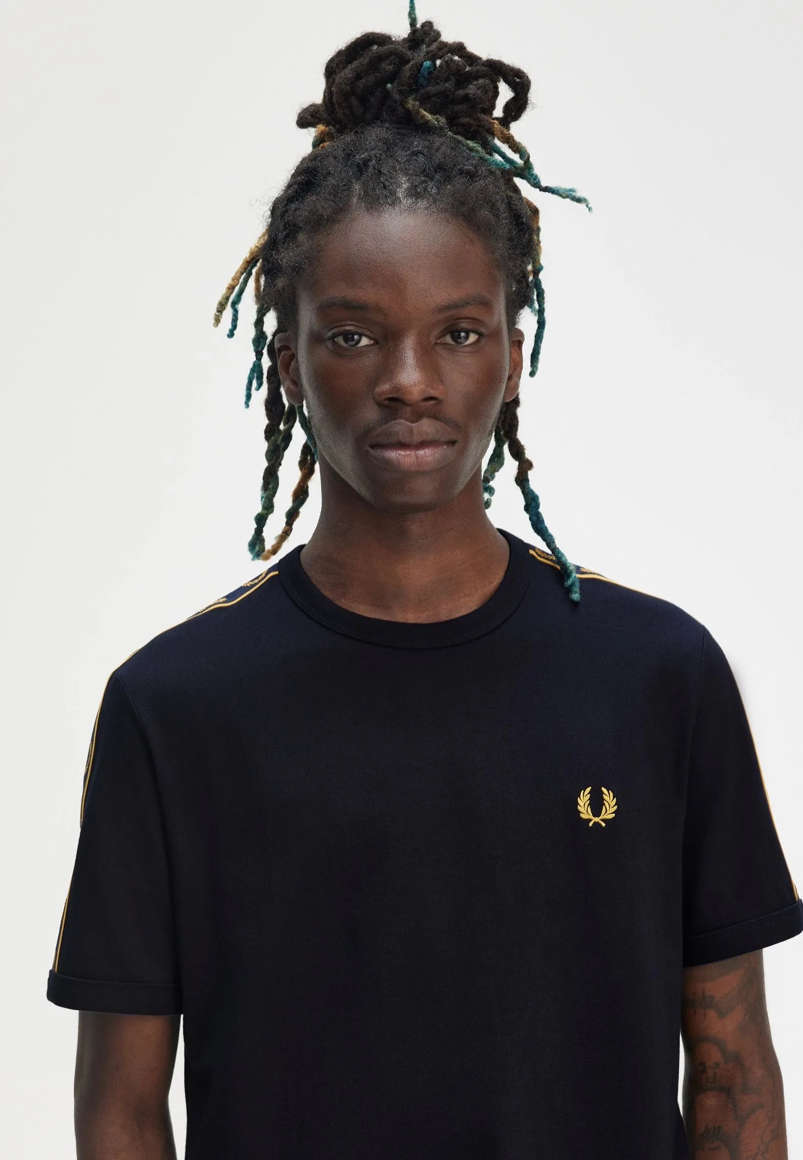 Fred Perry - Contrast Tape Ringer Navy/Honeycomb - T-Shirt Bright Hues