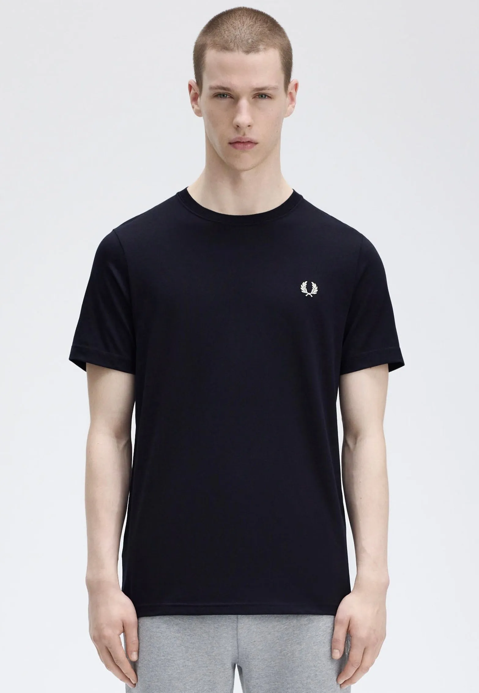Evergreen Adult Wear Fred Perry - Crew Neck Navy - T-Shirt