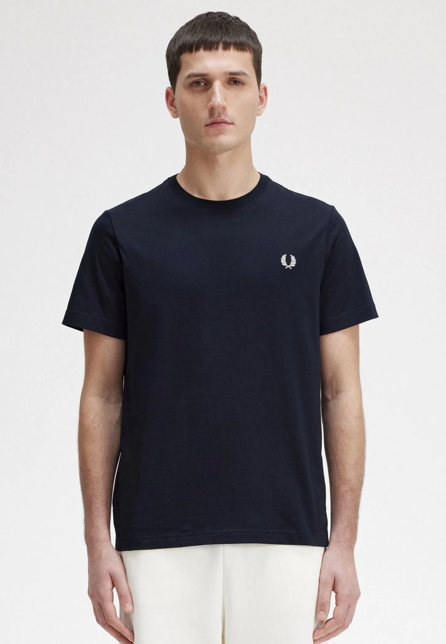 Fred Perry - Crew Neck Navy - T-Shirt Retro - modern