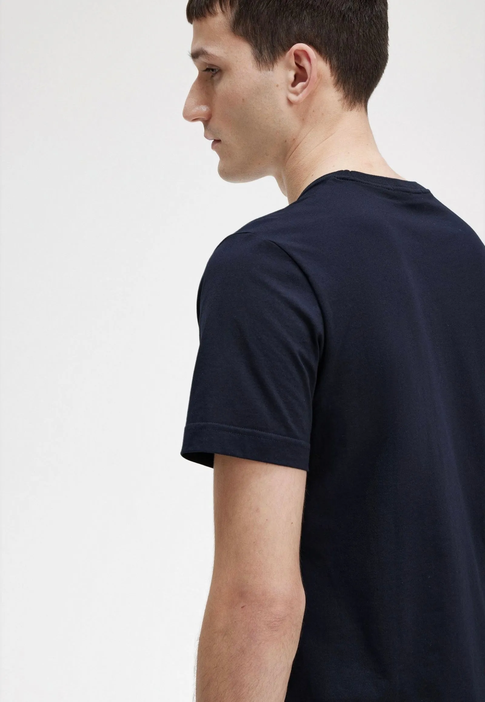 Fred Perry - Crew Neck Navy - T-Shirt Retro - modern