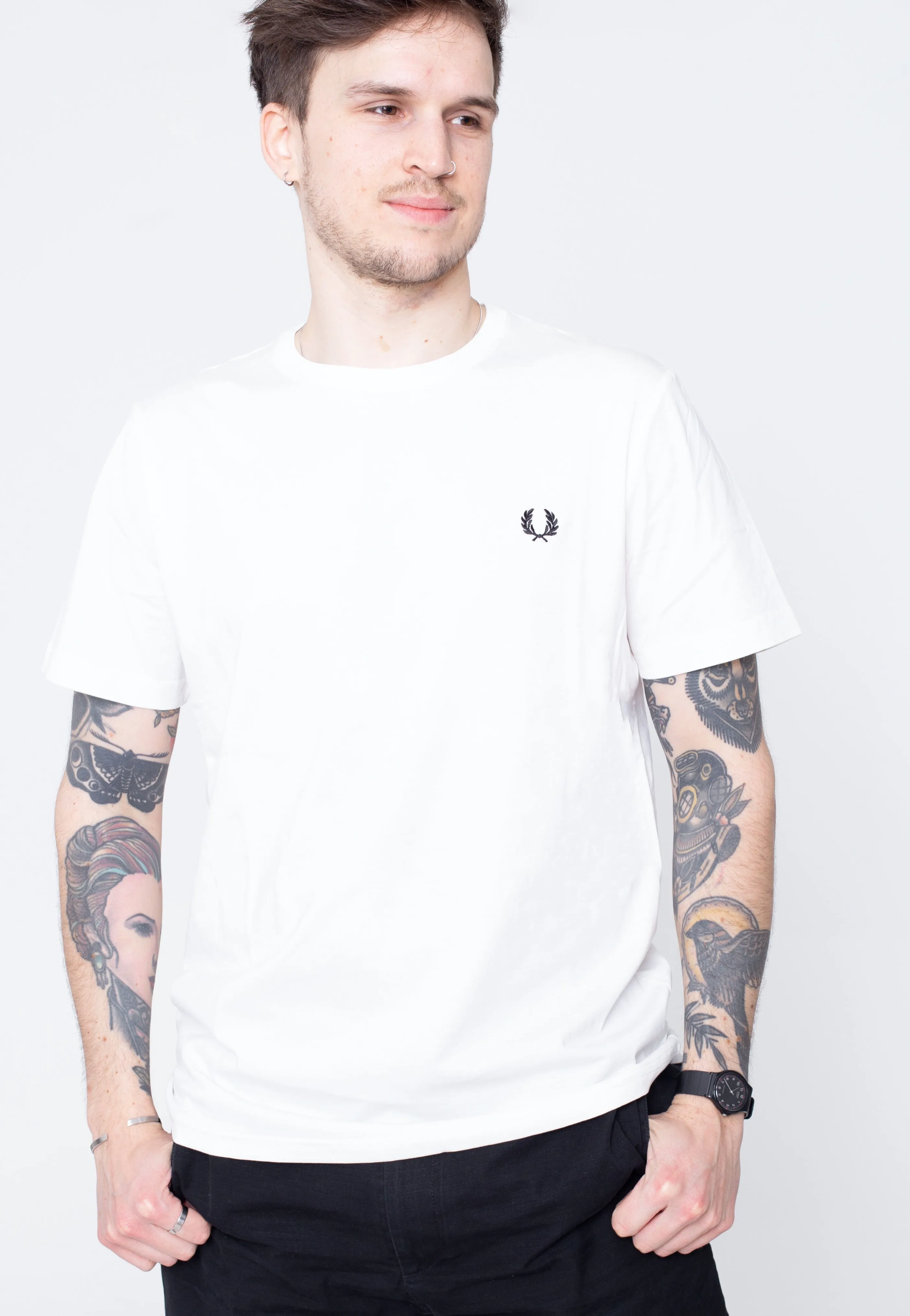Fred Perry - Crew Neck Snow White - T-Shirt Half and versatile