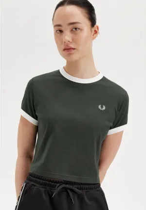 On-Trend Sporty Vibe Fred Perry - Cropped Ringer Court Green - T-Shirt