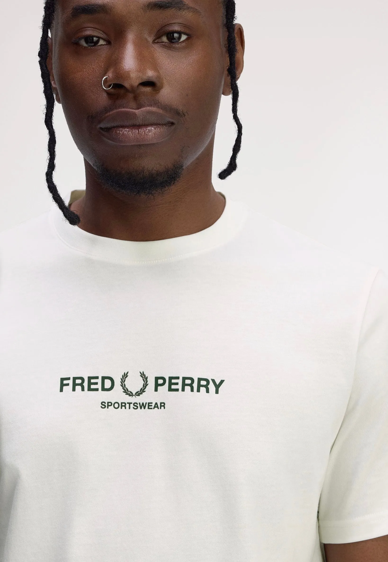 Fred Perry - Fred Perry Sportswear Snow White - T-Shirt Great Fit