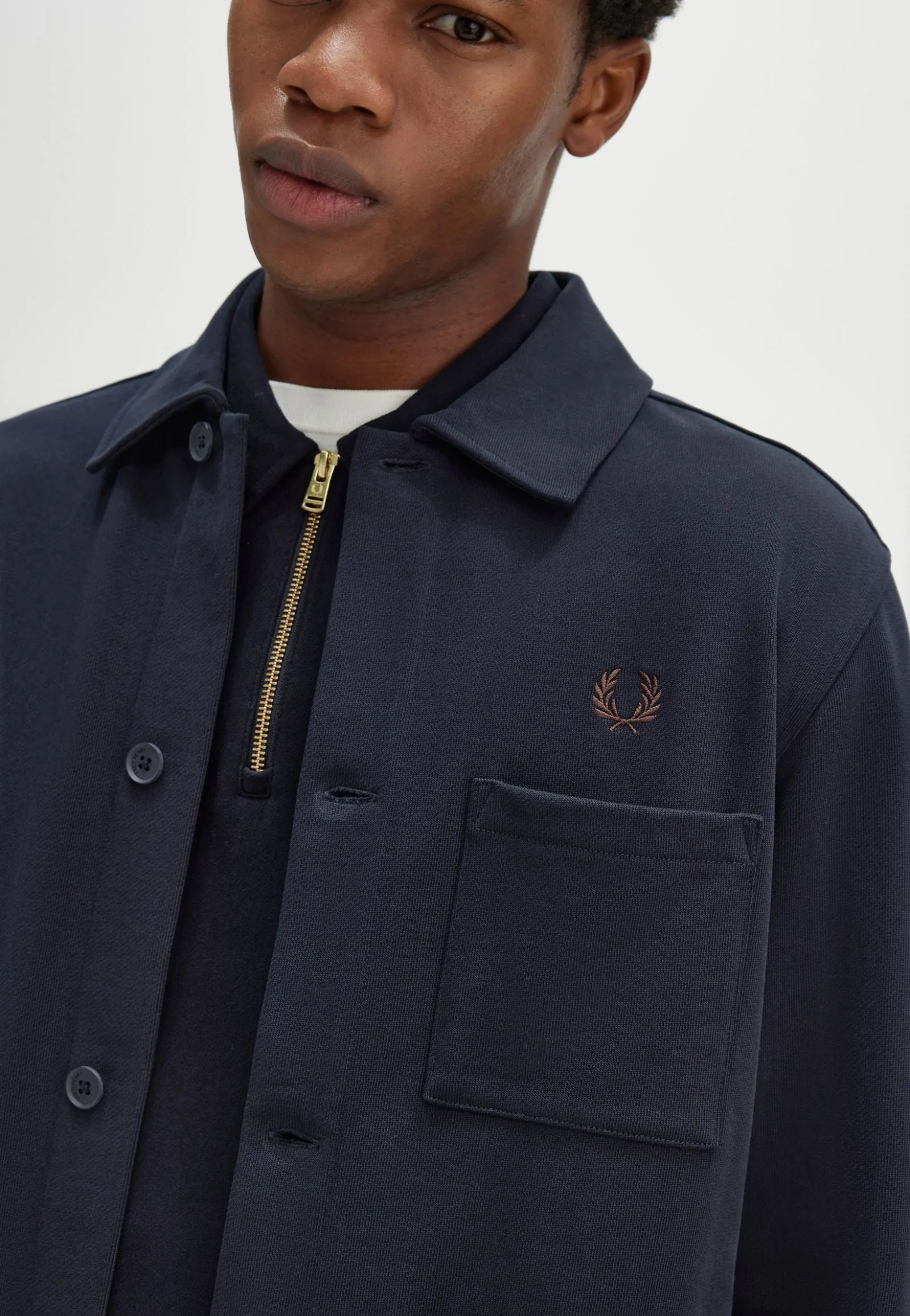 Fred Perry - Heavyweight Sweat Navy - Jacket Lightweight Style