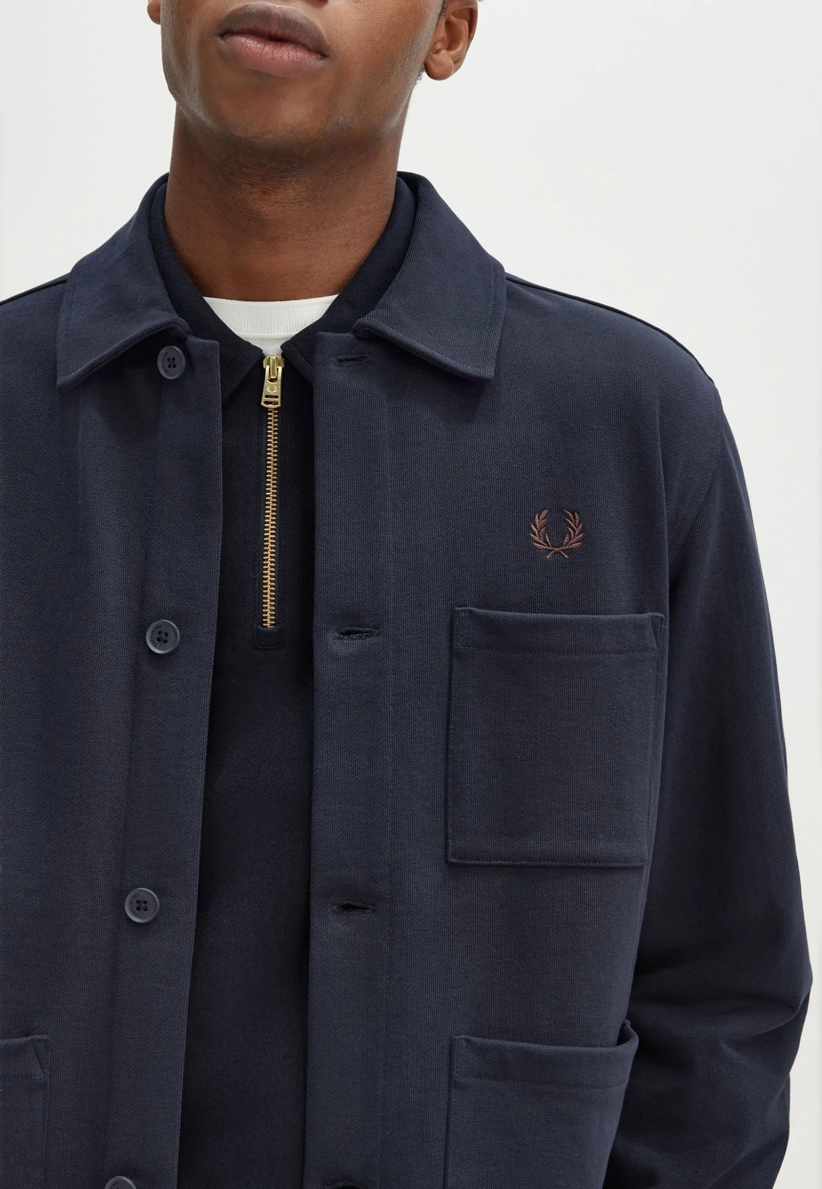 Fred Perry - Heavyweight Sweat Navy - Jacket Lightweight Style