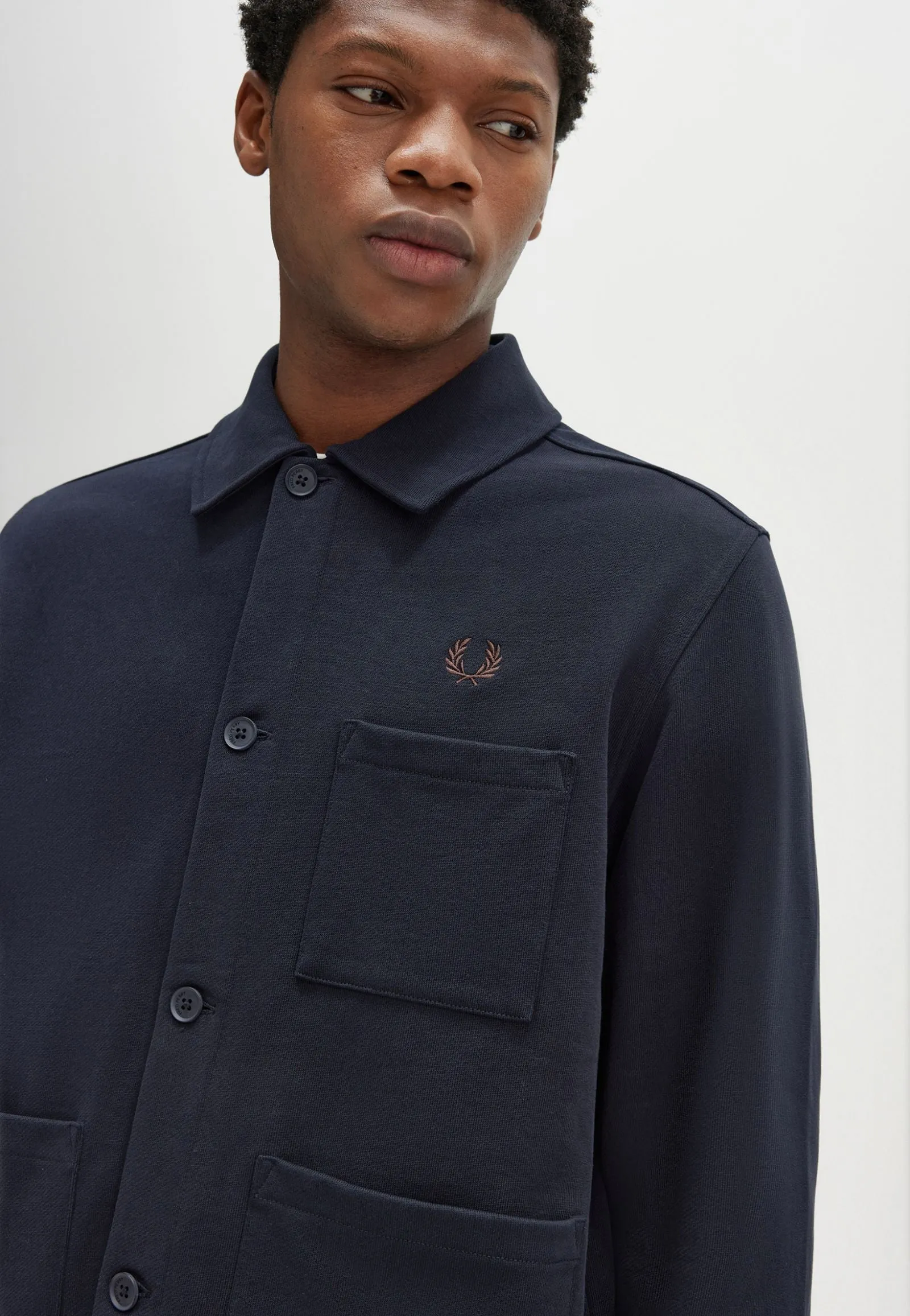 Fred Perry - Heavyweight Sweat Navy - Jacket Lightweight Style