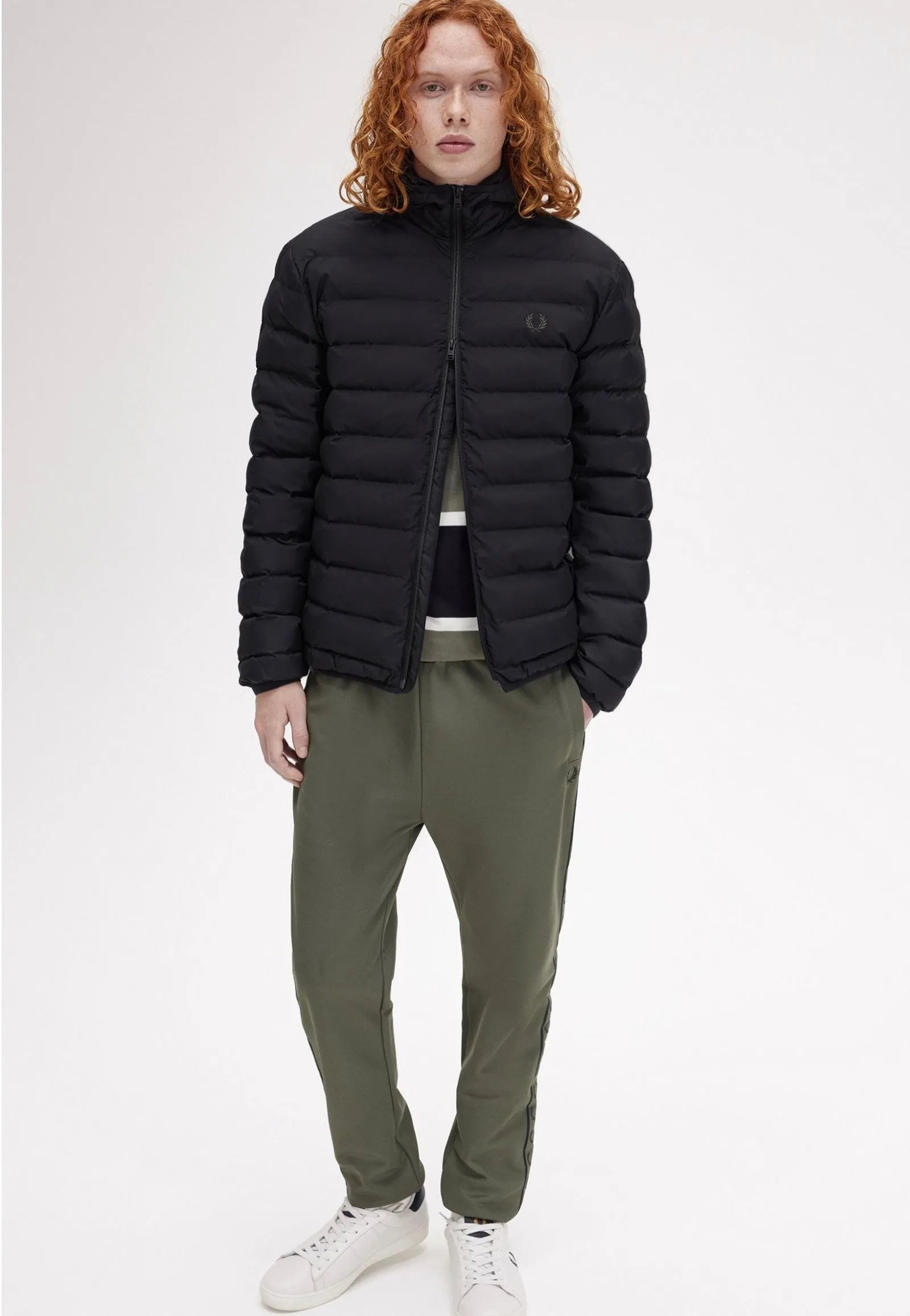 Fred Perry - Hooded Insulated Black - Jacket Polyester fabrics