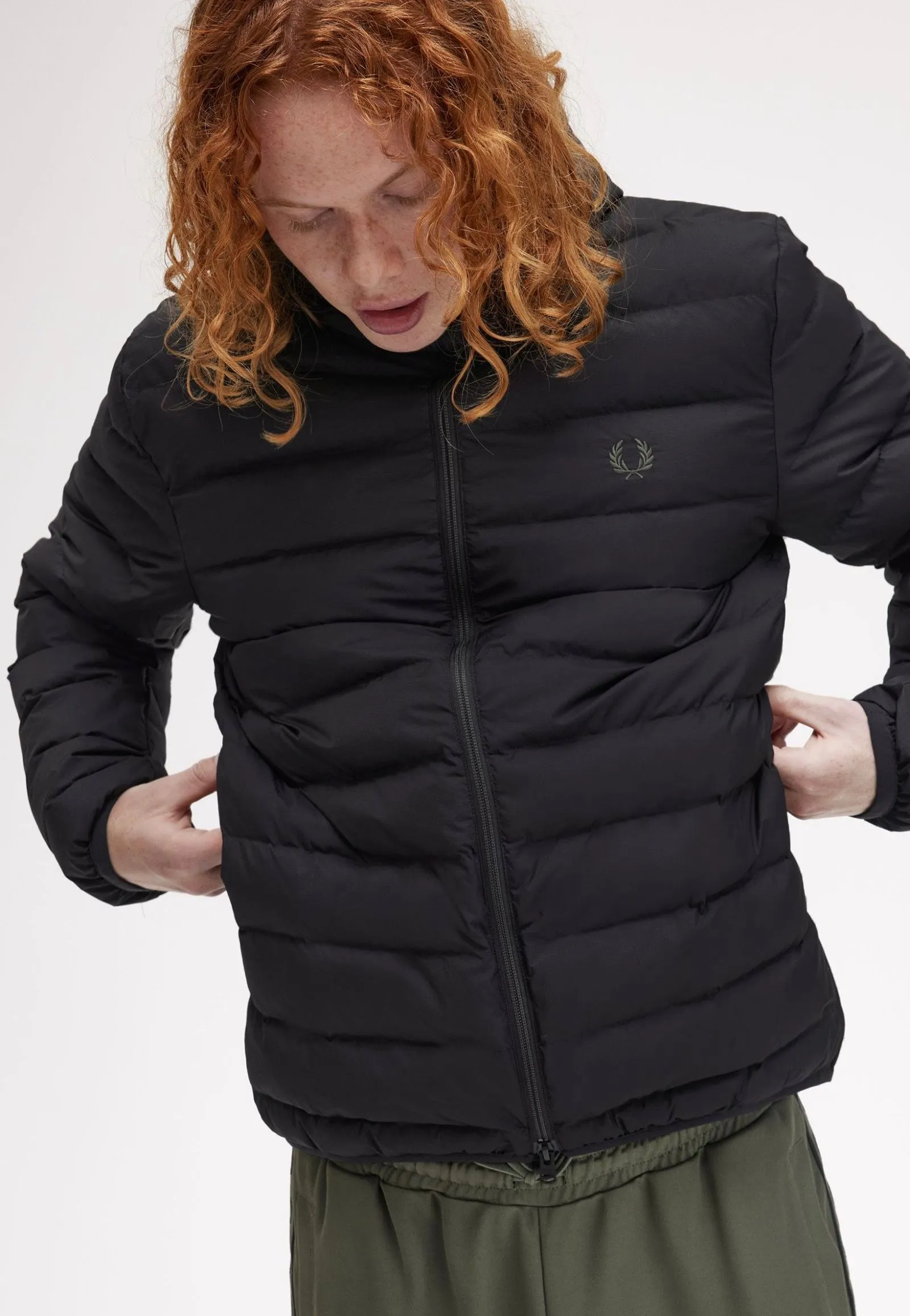 Fred Perry - Hooded Insulated Black - Jacket Polyester fabrics