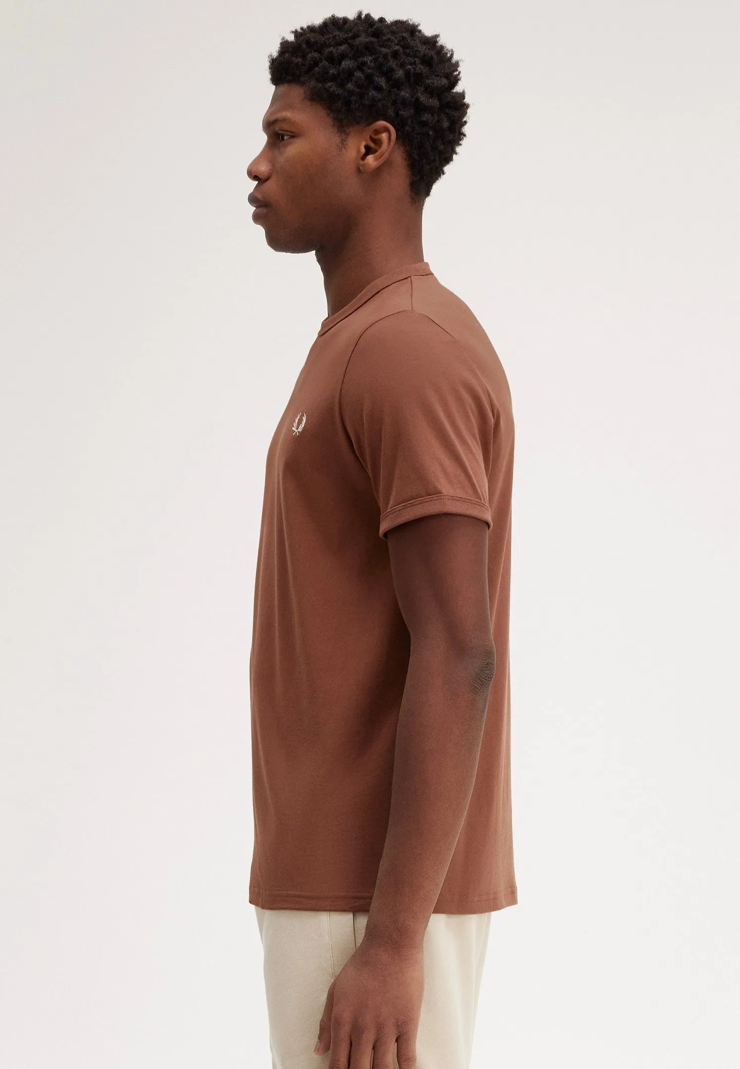 Fred Perry - Ringer Whisky Brown - T-Shirt Geometric and trendy
