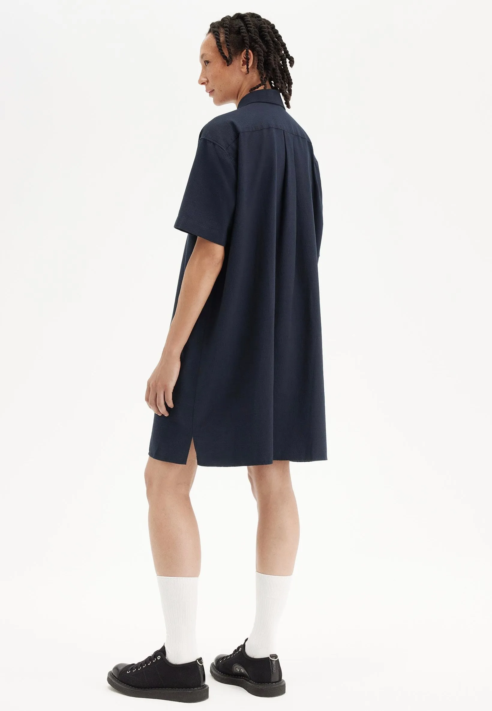Fred Perry - Seersucker Navy - Dress Metallic look