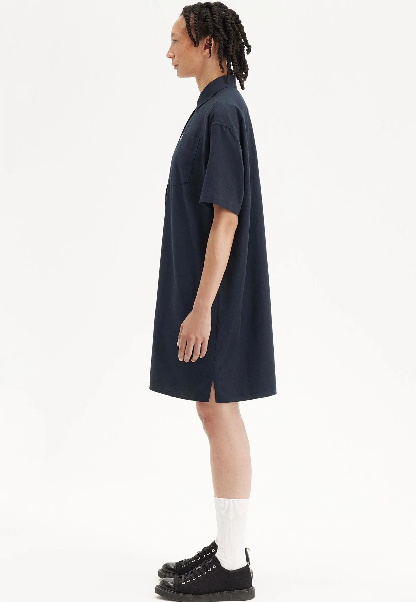 Fred Perry - Seersucker Navy - Dress Metallic look