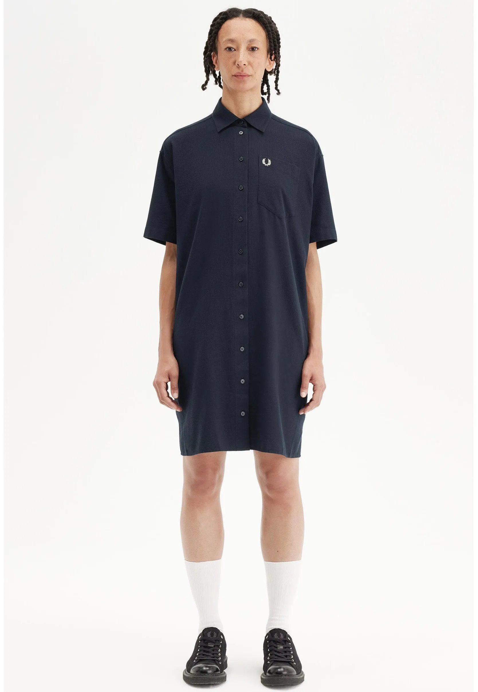 Fresh Mood Fred Perry - Seersucker Navy - Dress