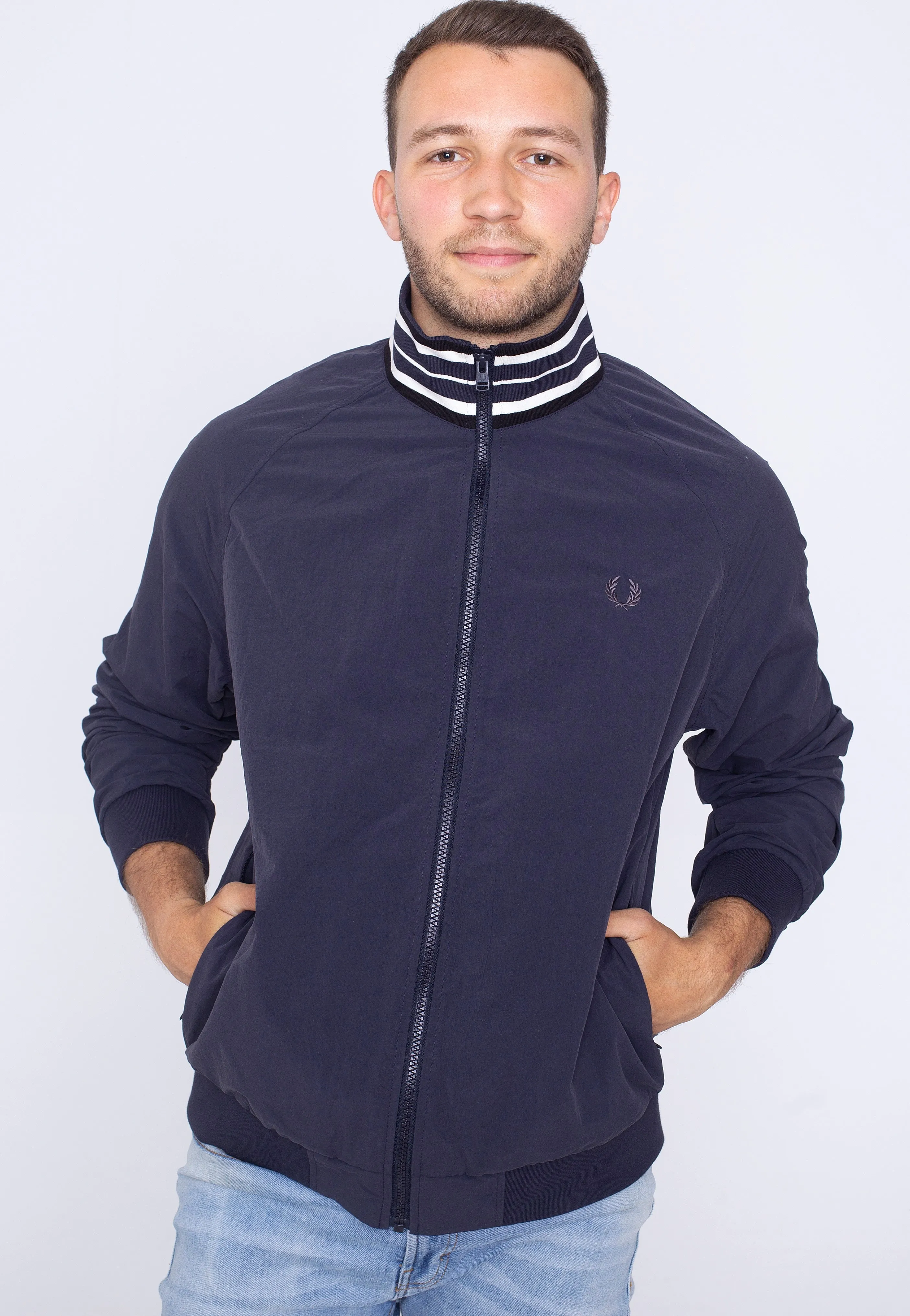 Fred Perry - Striped Collar Track Navy - Jacket petite size