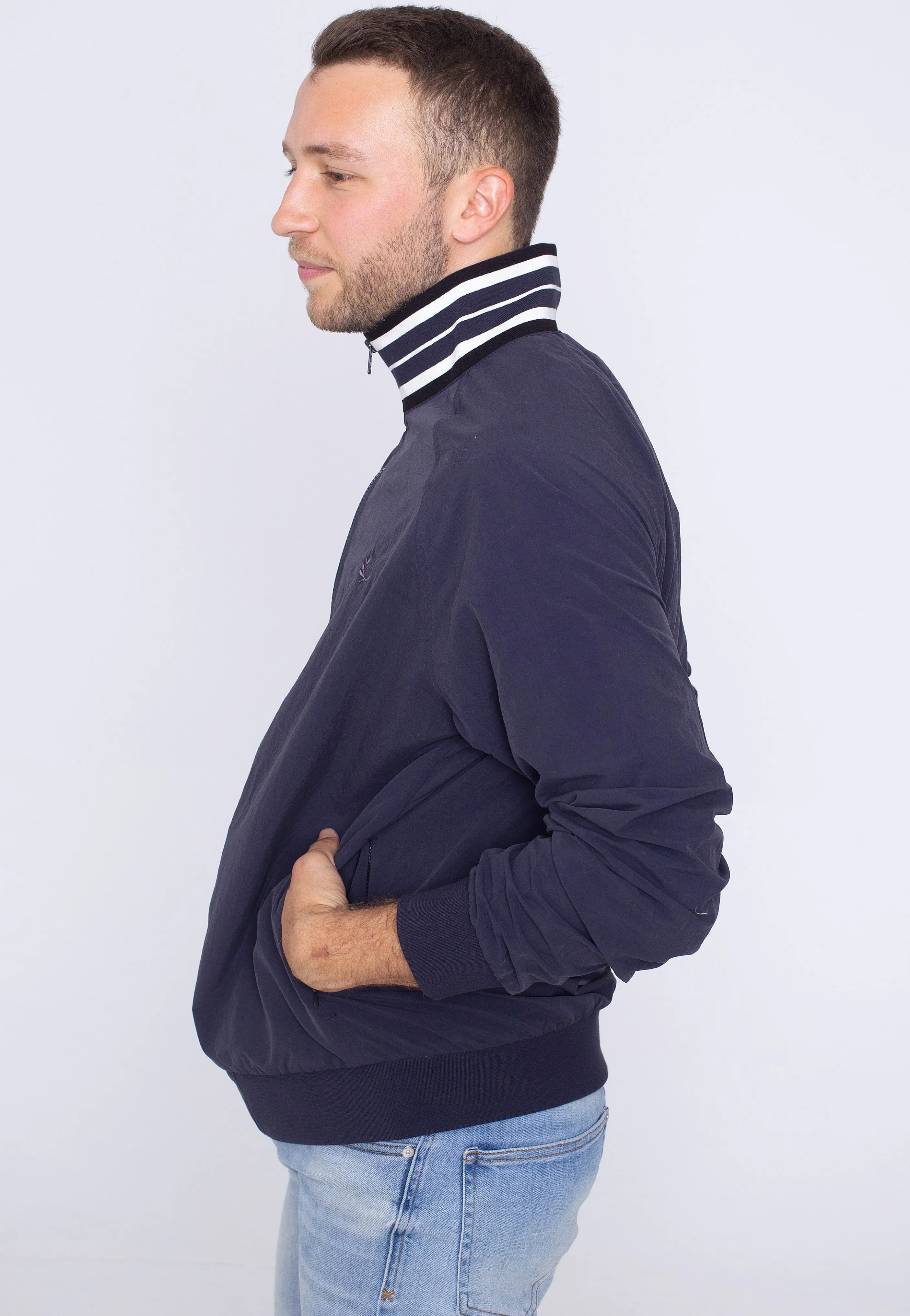 Fred Perry - Striped Collar Track Navy - Jacket Bold colors