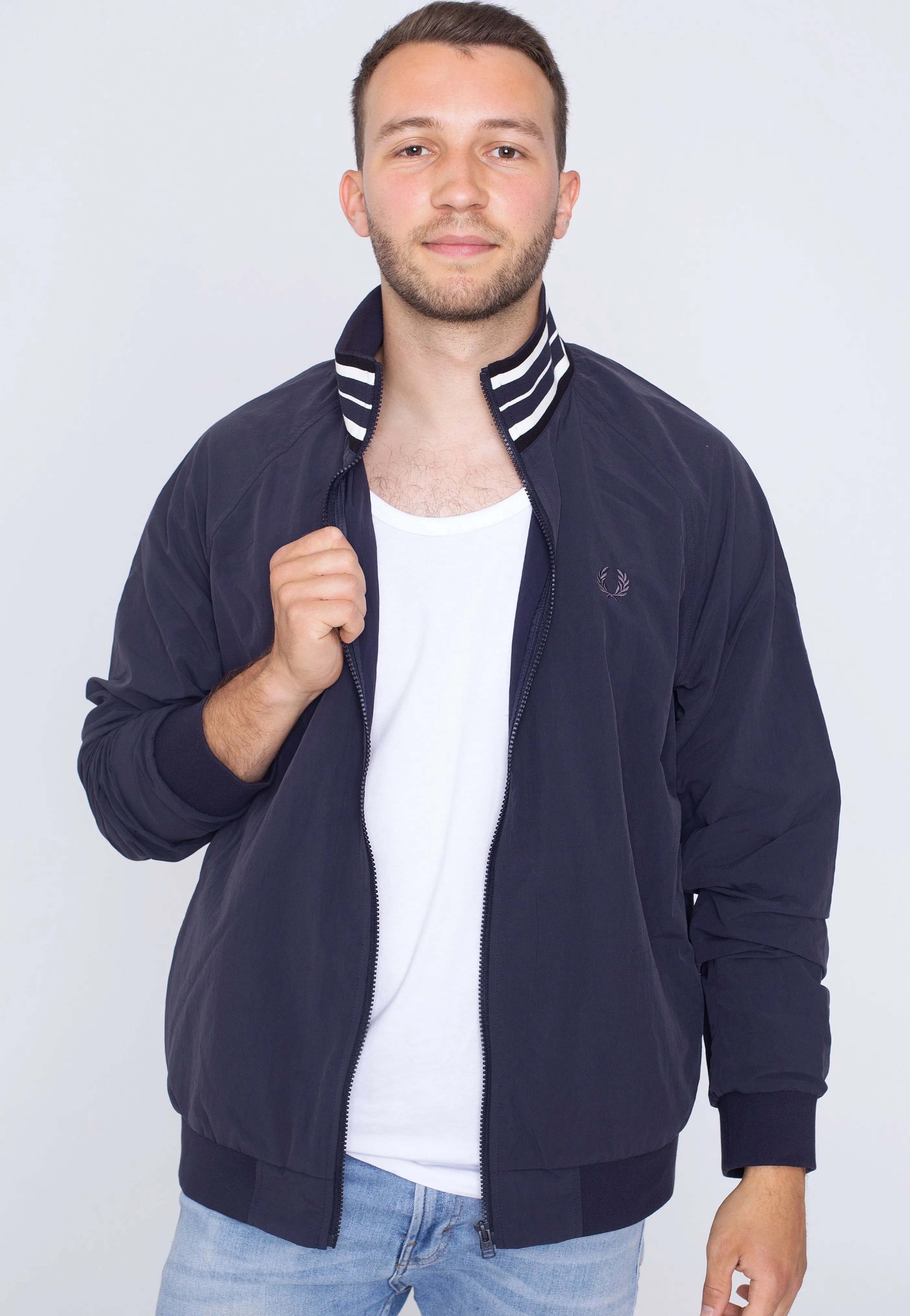 Fred Perry - Striped Collar Track Navy - Jacket Bold colors