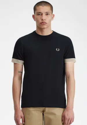 Beach relaxation Fred Perry - Striped Cuff Black - T-Shirt