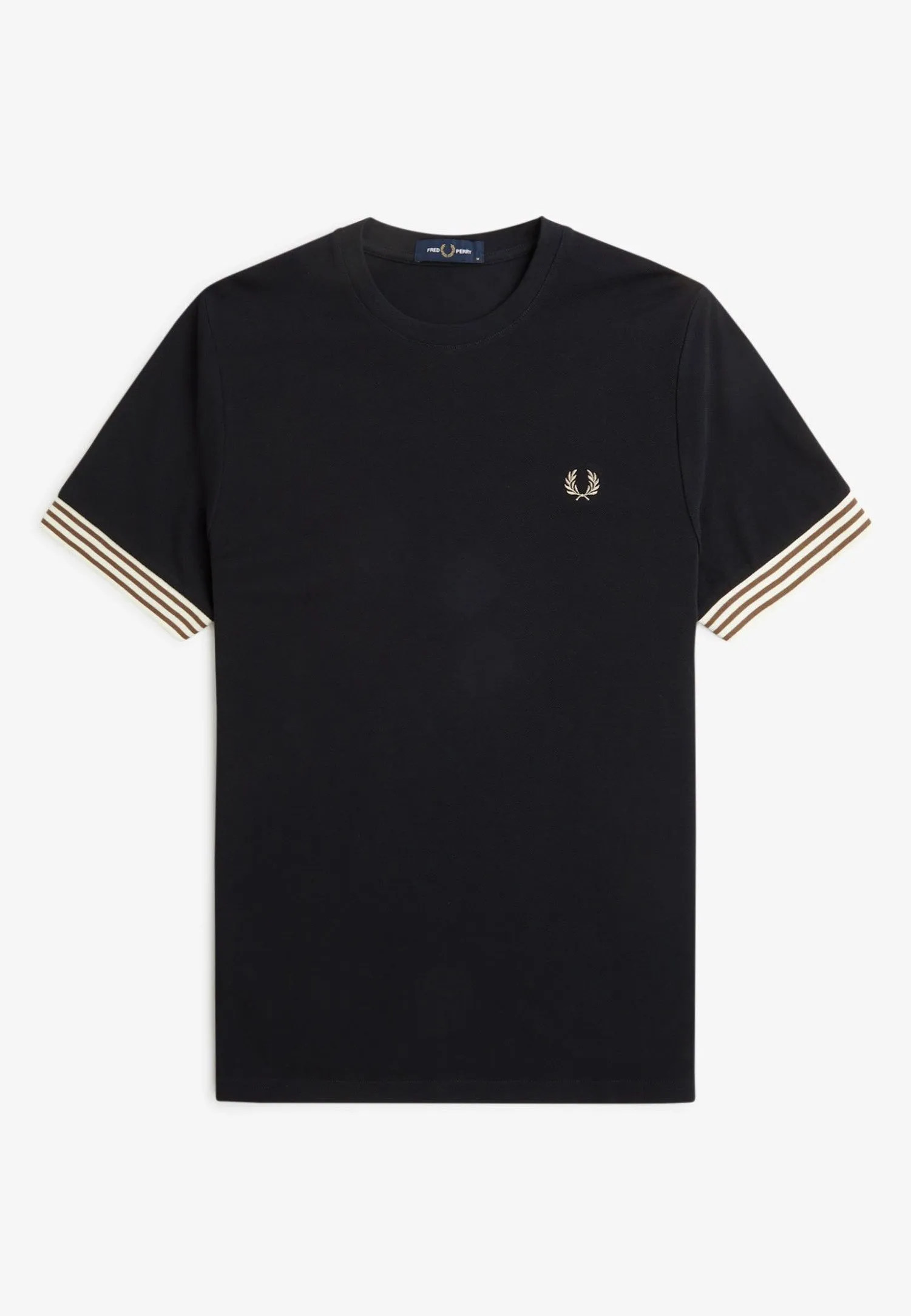 Fred Perry - Striped Cuff Black - T-Shirt Minimalist Design